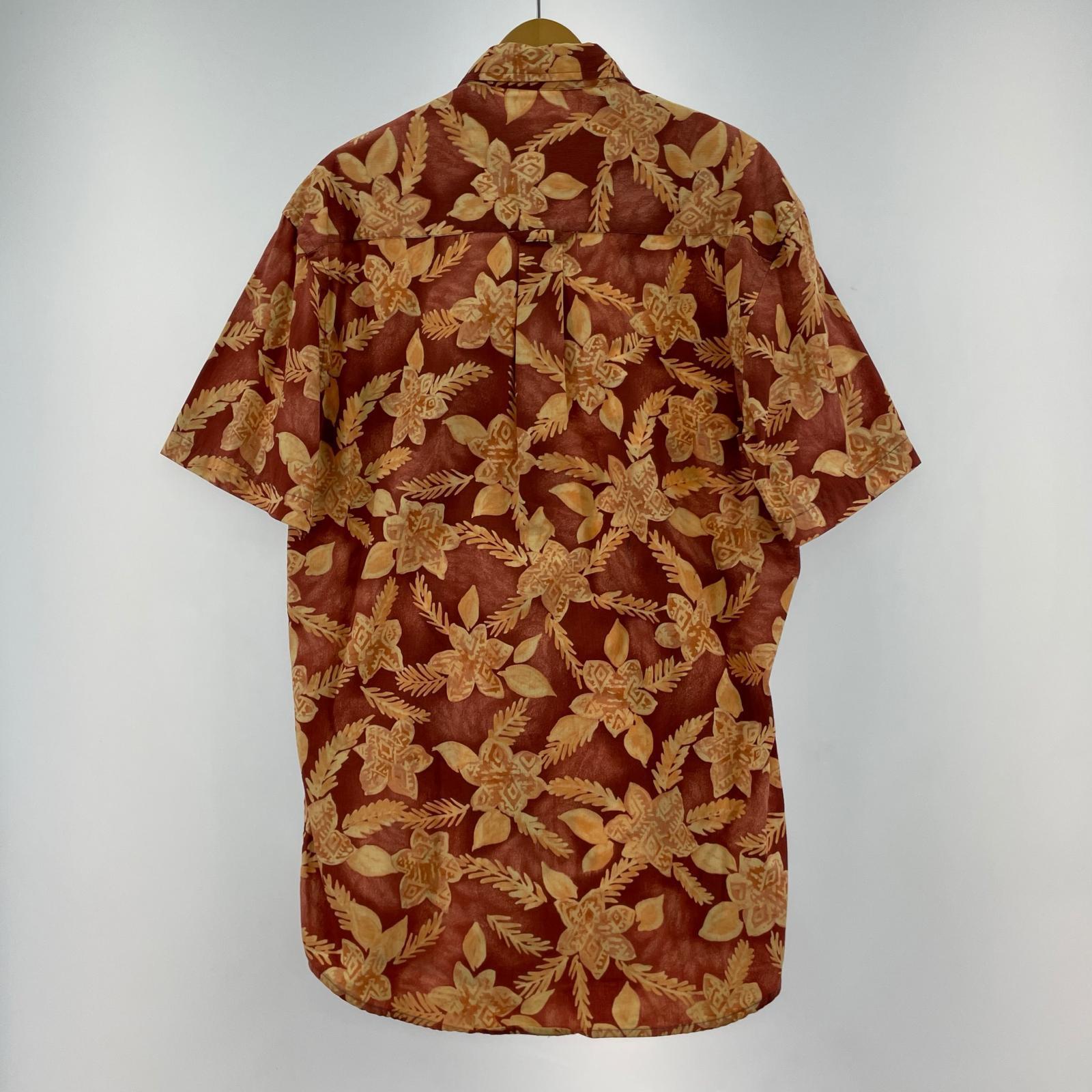 半袖シャツ S/Sアロハ柄シャツ (L) S ブラウン
