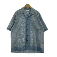 半袖シャツ TAUPE LEOPARD LACE 開襟シャツ 水色 (3)