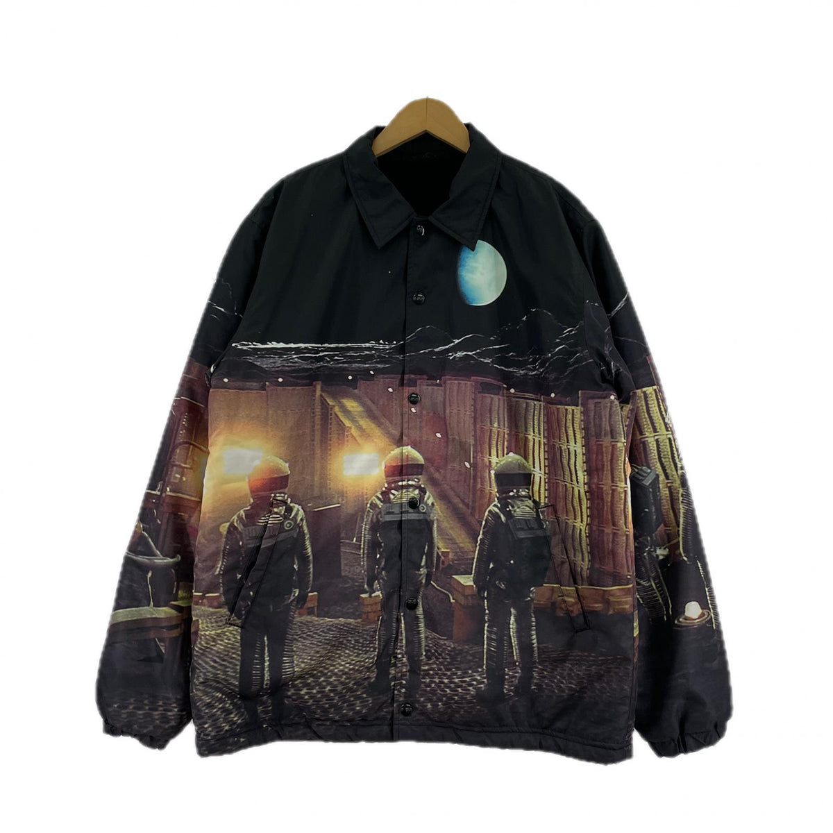 ジャケット 18AW 宇宙の旅 裏ボア 総柄転写 コーチジャケット 4 ブラック
