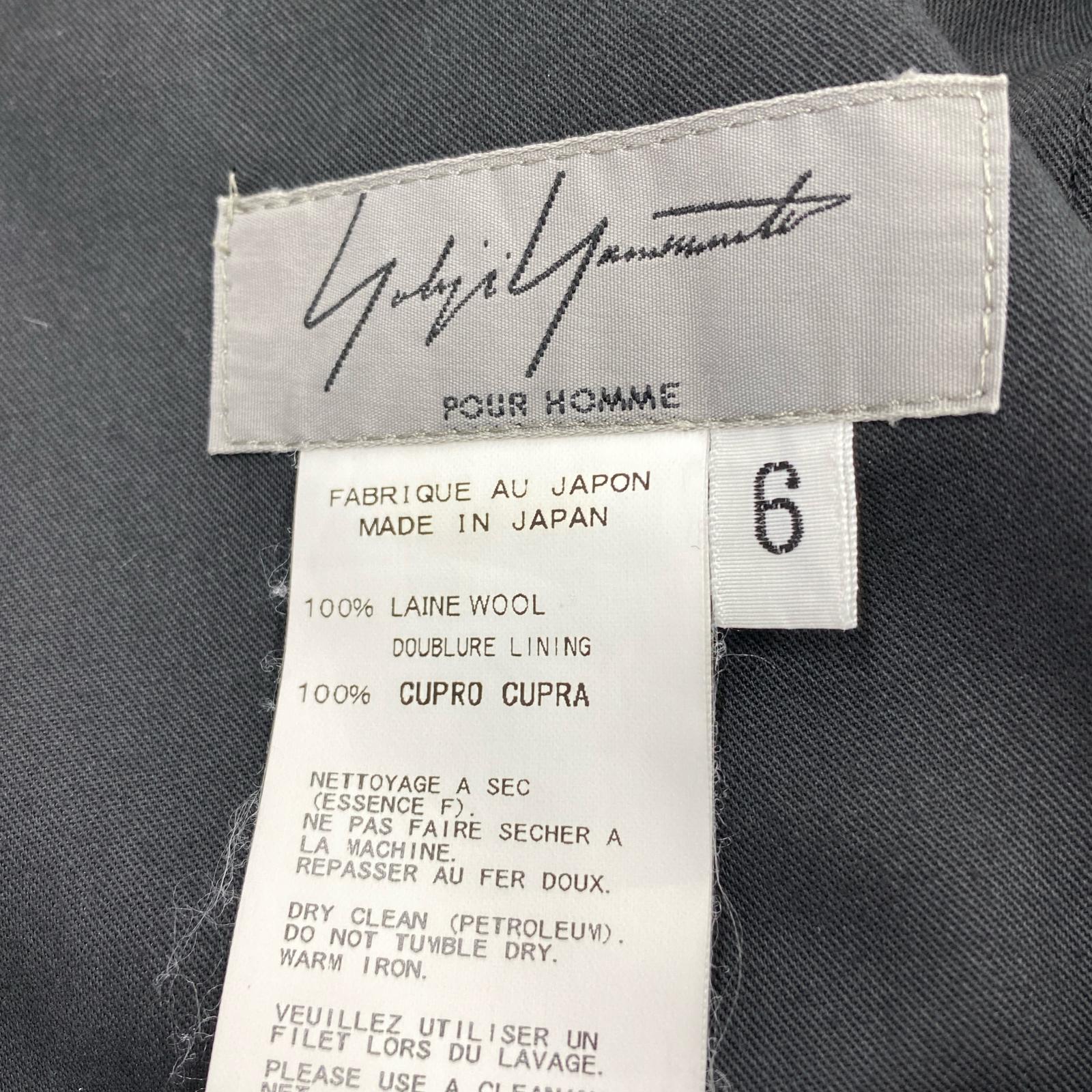 パンツ Yohji Yamamoto POUR HOMME 23AW 内股ドレープ サルエルパンツ 6 ブラック ブラック
