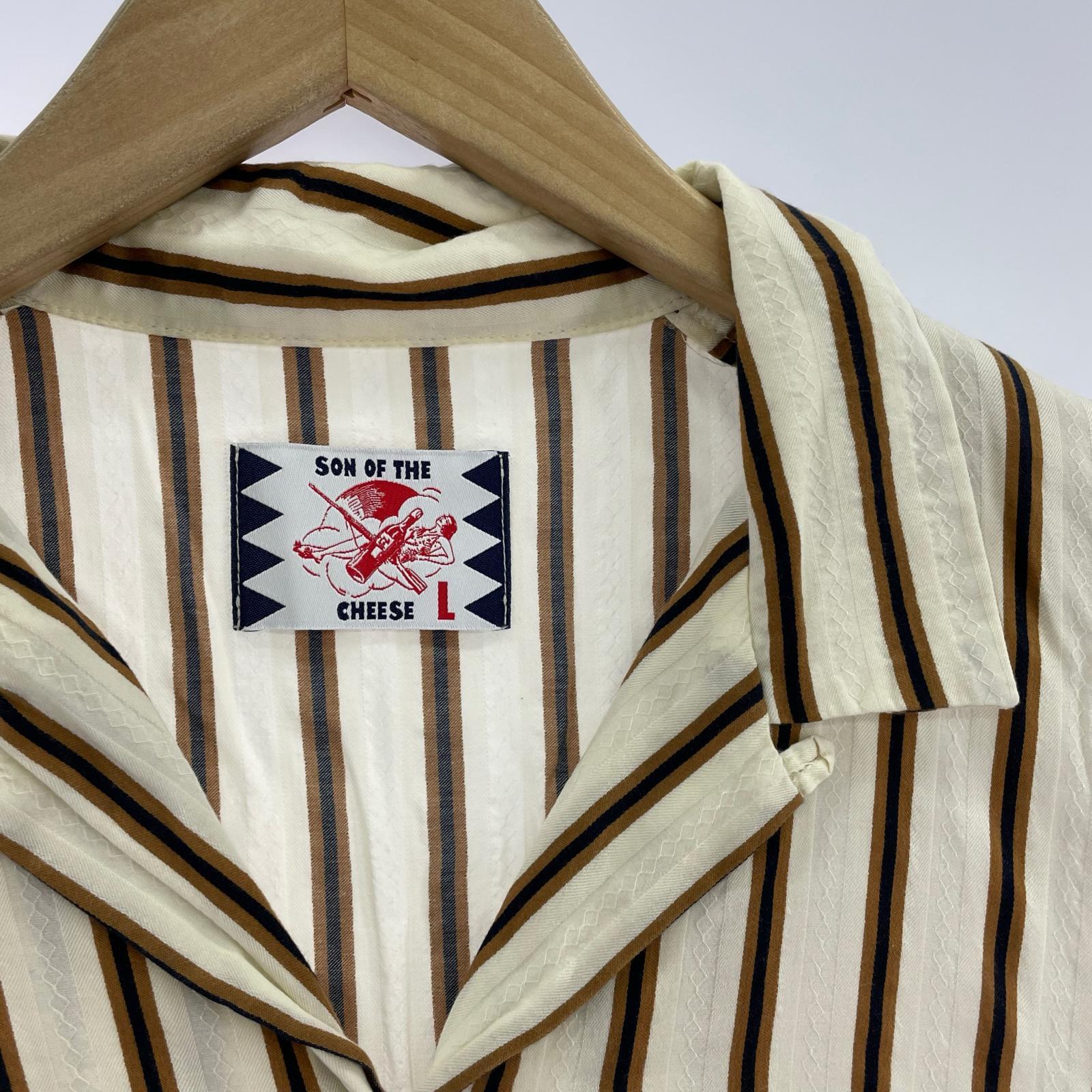 半袖シャツ Stripe Jacquard Shirt (L) L ブラウン