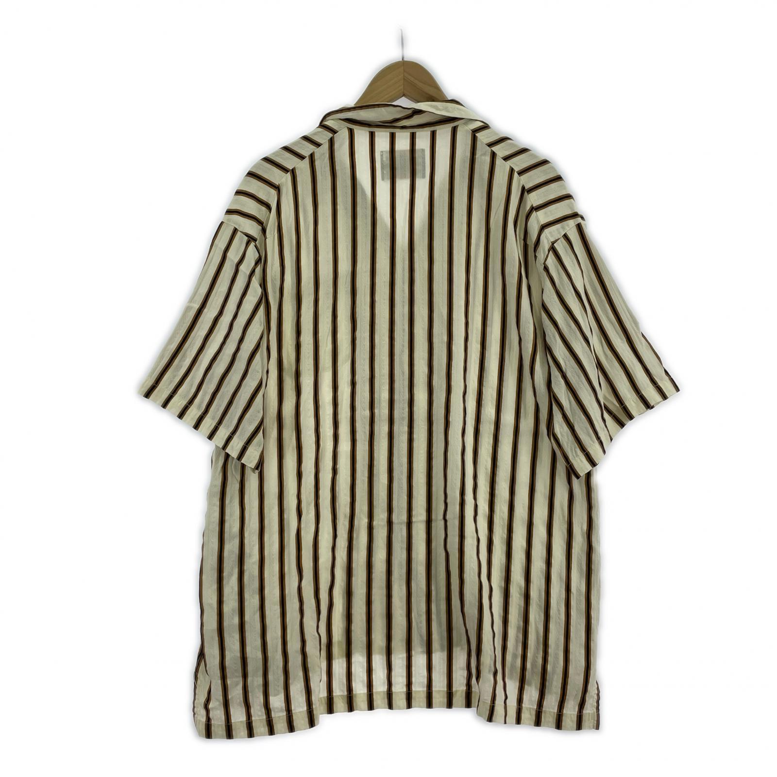 半袖シャツ Stripe Jacquard Shirt (L) L ブラウン