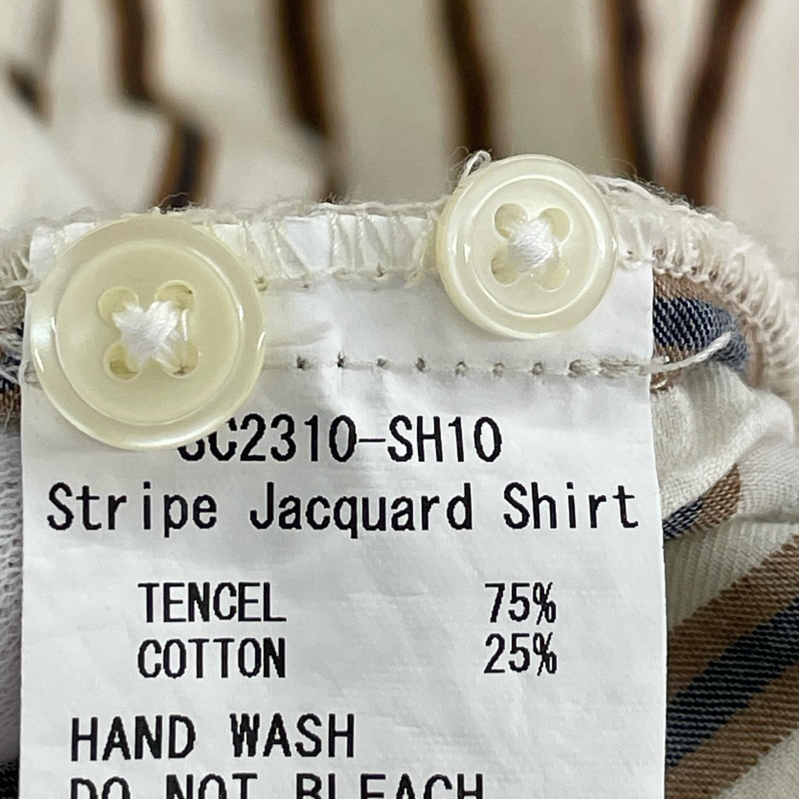 半袖シャツ Stripe Jacquard Shirt (L) L ブラウン