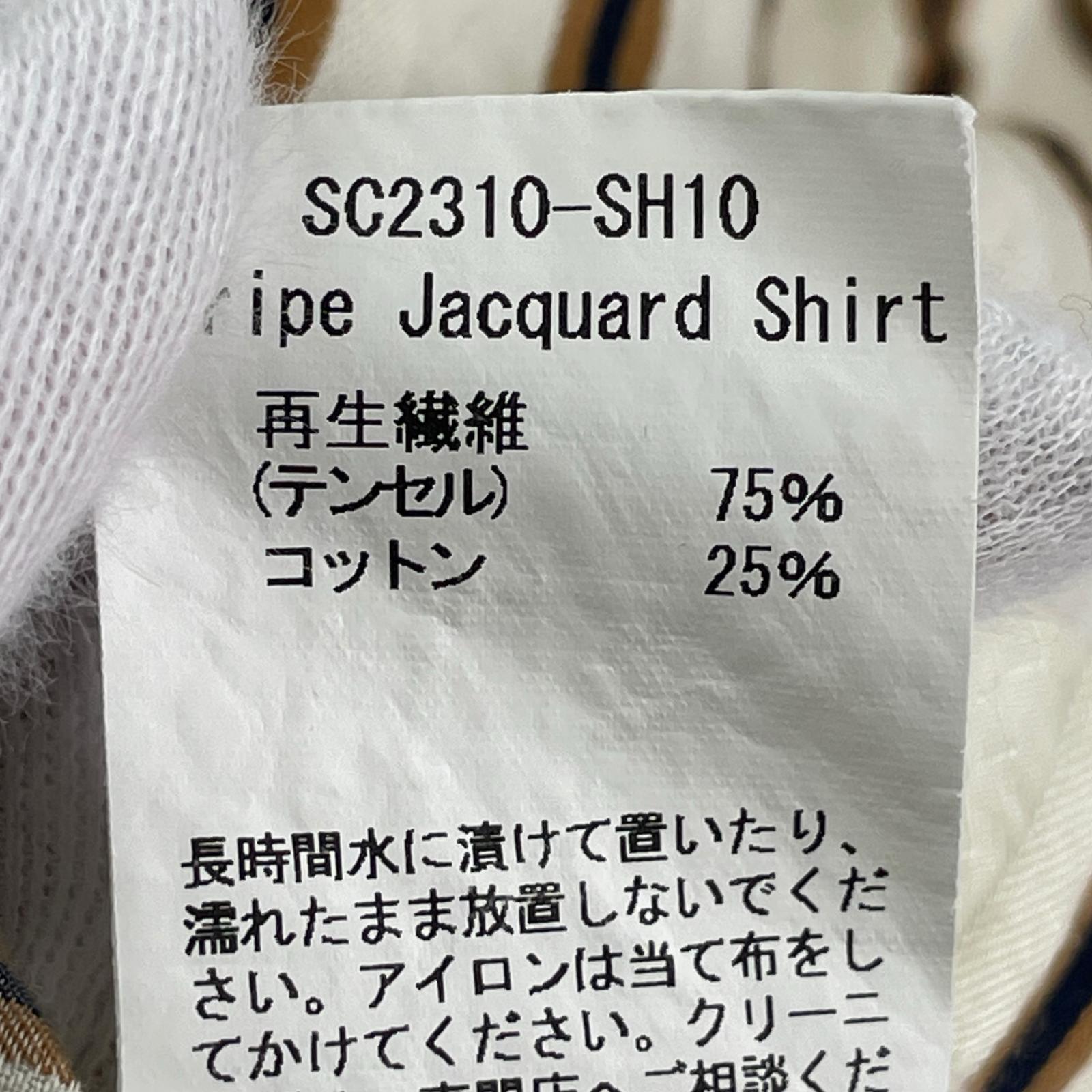 半袖シャツ Stripe Jacquard Shirt (L) L ブラウン