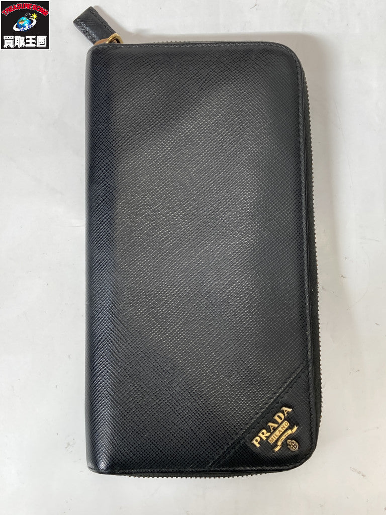 サフィアーノ ラウンドジップ長財布 黒