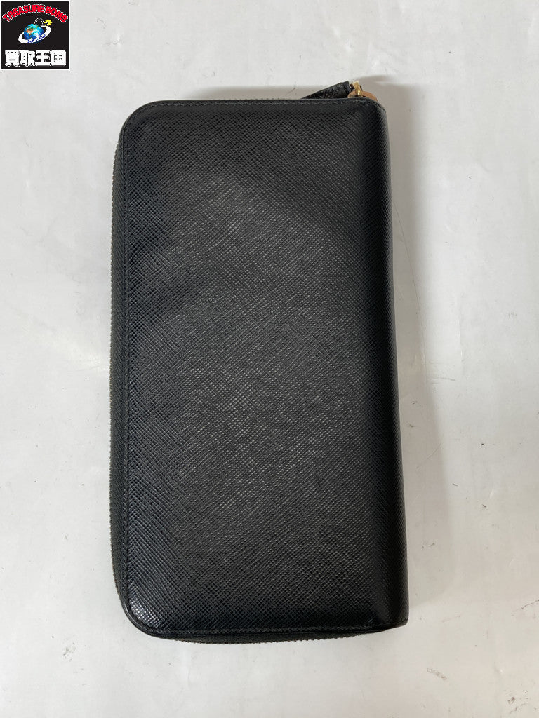 サフィアーノ ラウンドジップ長財布 黒