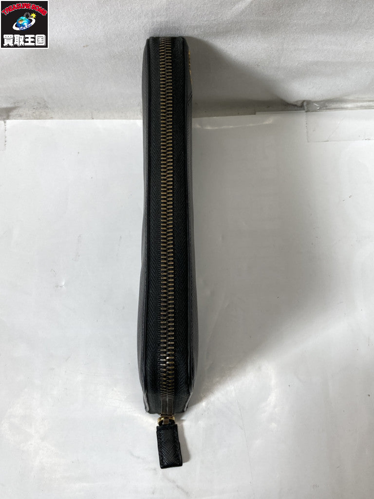 サフィアーノ ラウンドジップ長財布 黒