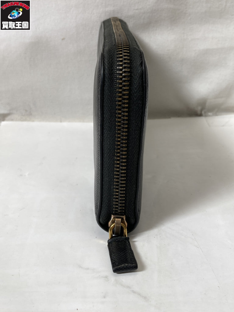 サフィアーノ ラウンドジップ長財布 黒