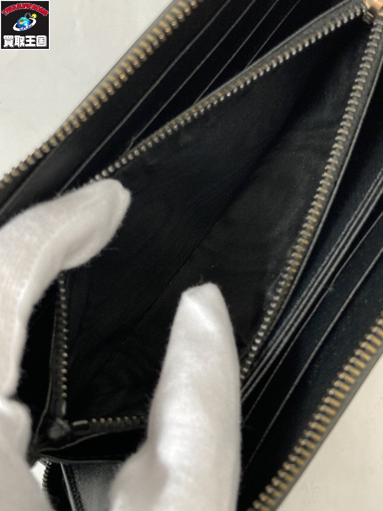 サフィアーノ ラウンドジップ長財布 黒