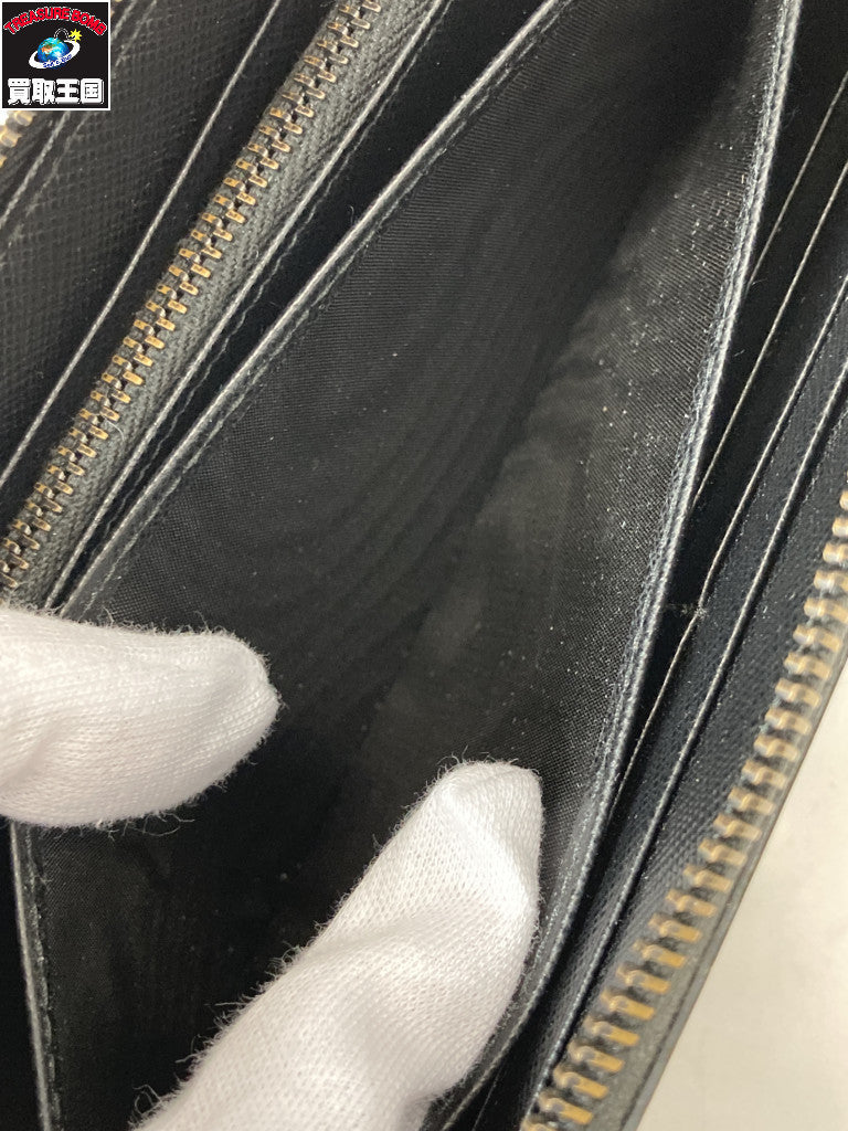 サフィアーノ ラウンドジップ長財布 黒