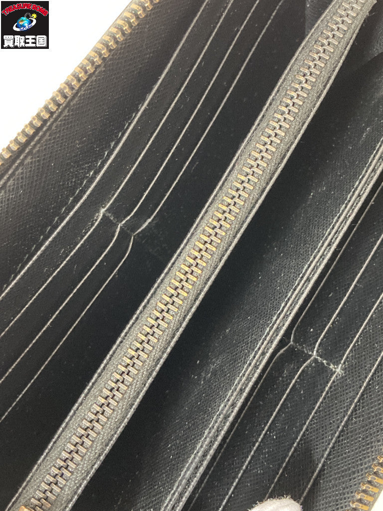 サフィアーノ ラウンドジップ長財布 黒