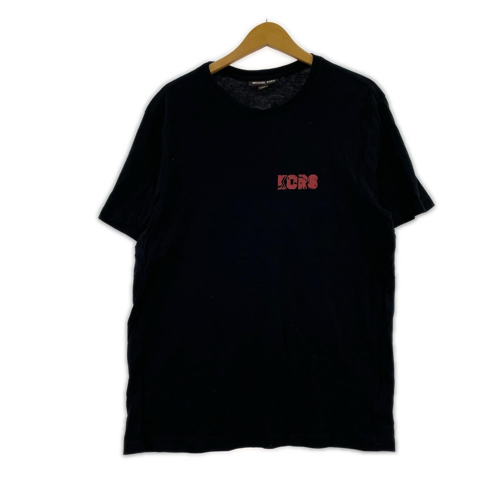 半袖Tシャツ 胸ロゴ 黒 (L) L ブラック