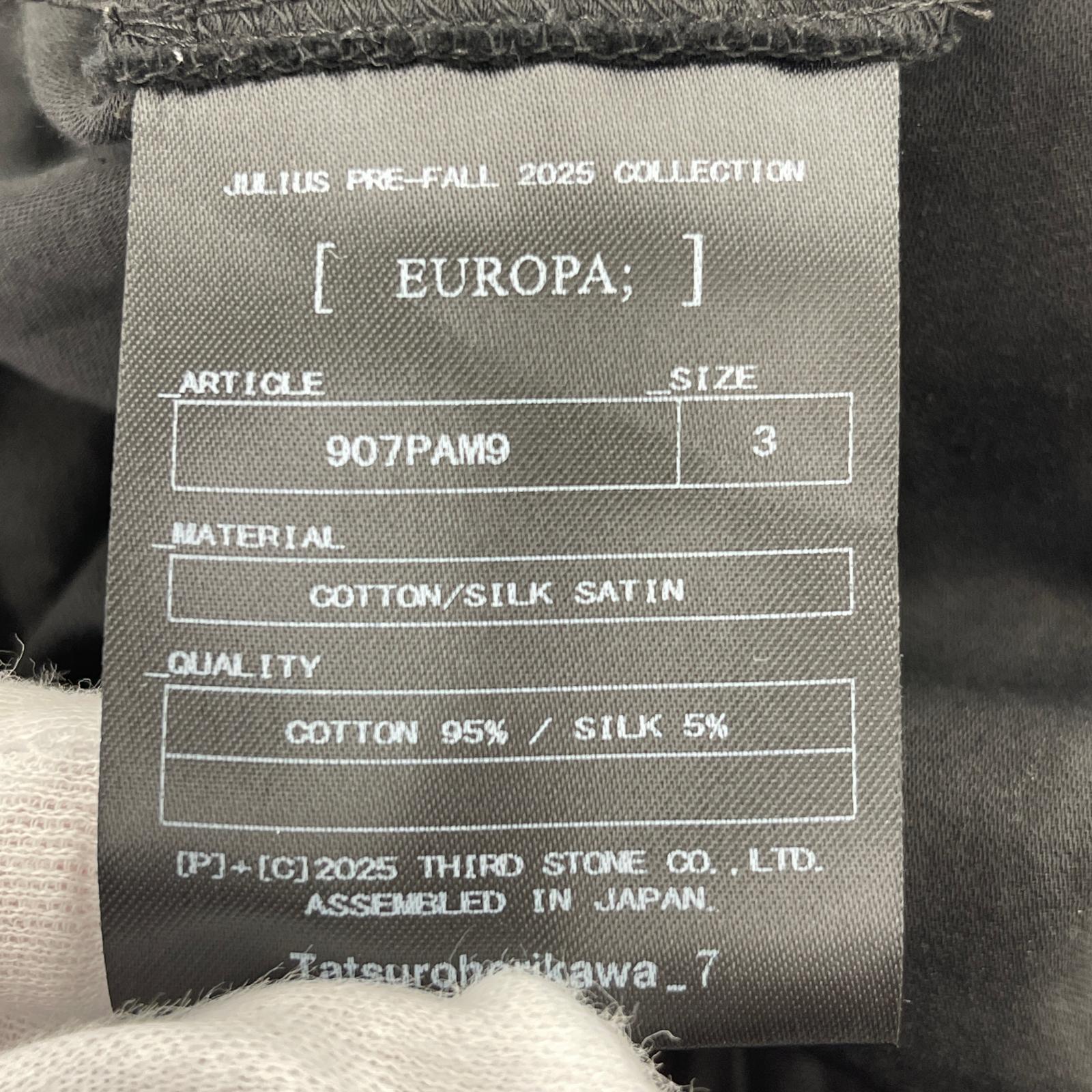 パンツ 25AW EUROPA Umbra Skirt Pants 黒 (1) ブラック
