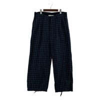パンツ 21AW PETER ウールチェックパンツ L L ネイビー