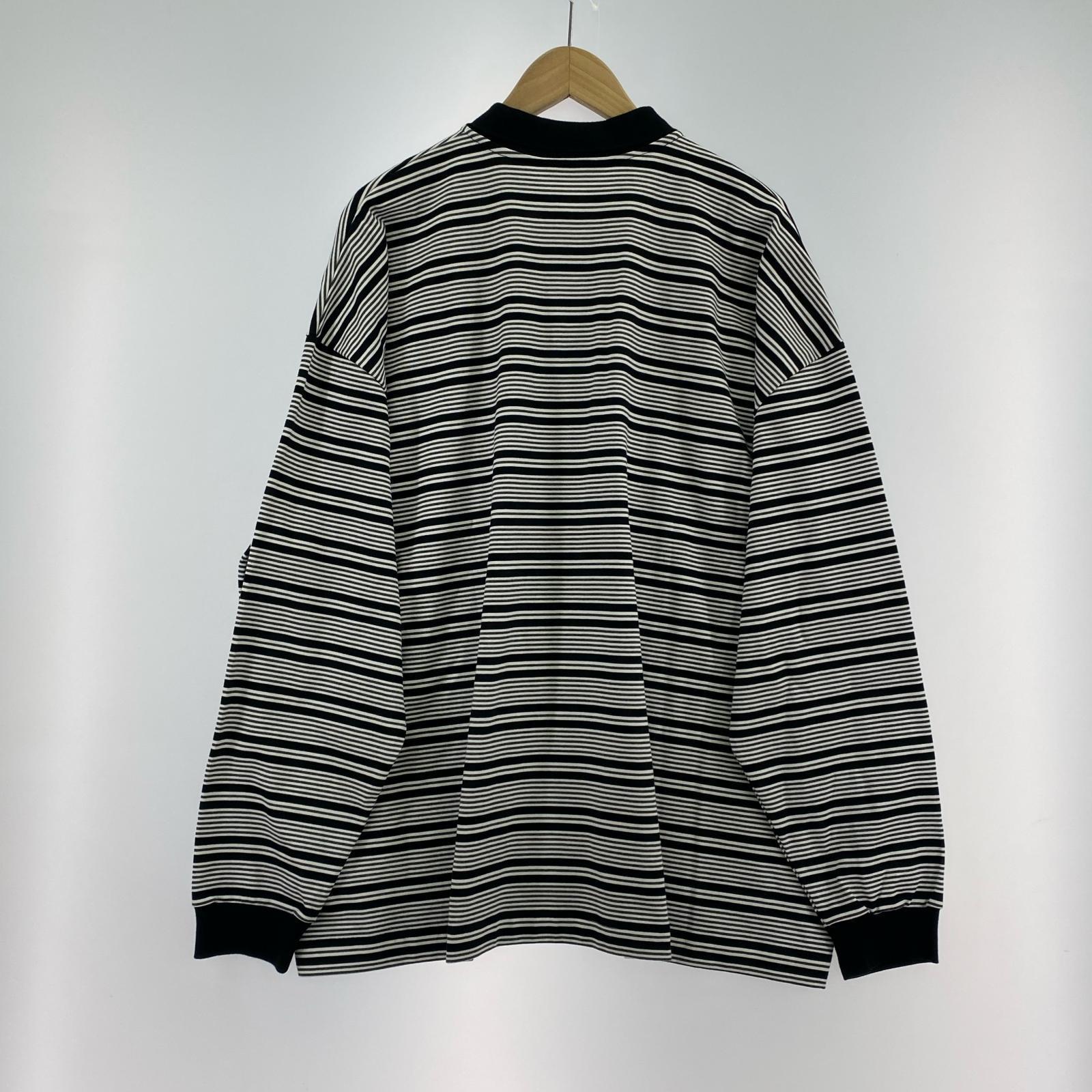 長袖Tシャツ ボーダー ポロ L/Sカットソー モノトーン (L) L