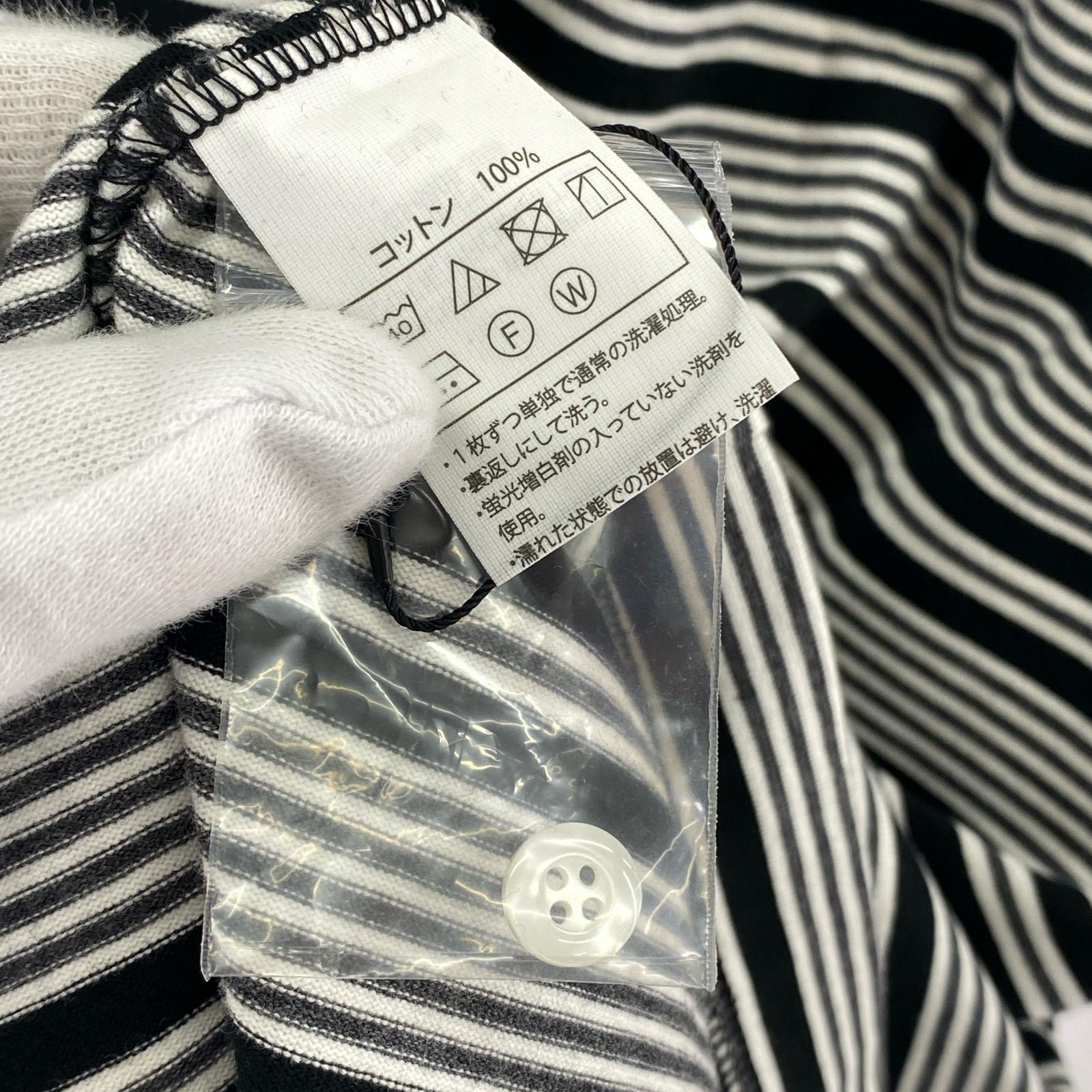 長袖Tシャツ ボーダー ポロ L/Sカットソー モノトーン (L) L