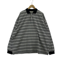 長袖Tシャツ ボーダー ポロ L/Sカットソー モノトーン (L) L
