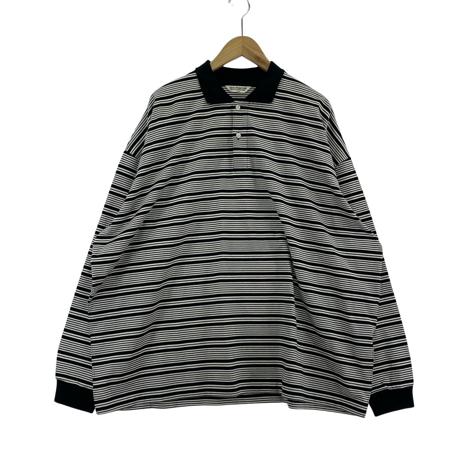 長袖Tシャツ ボーダー ポロ L/Sカットソー モノトーン (L) L