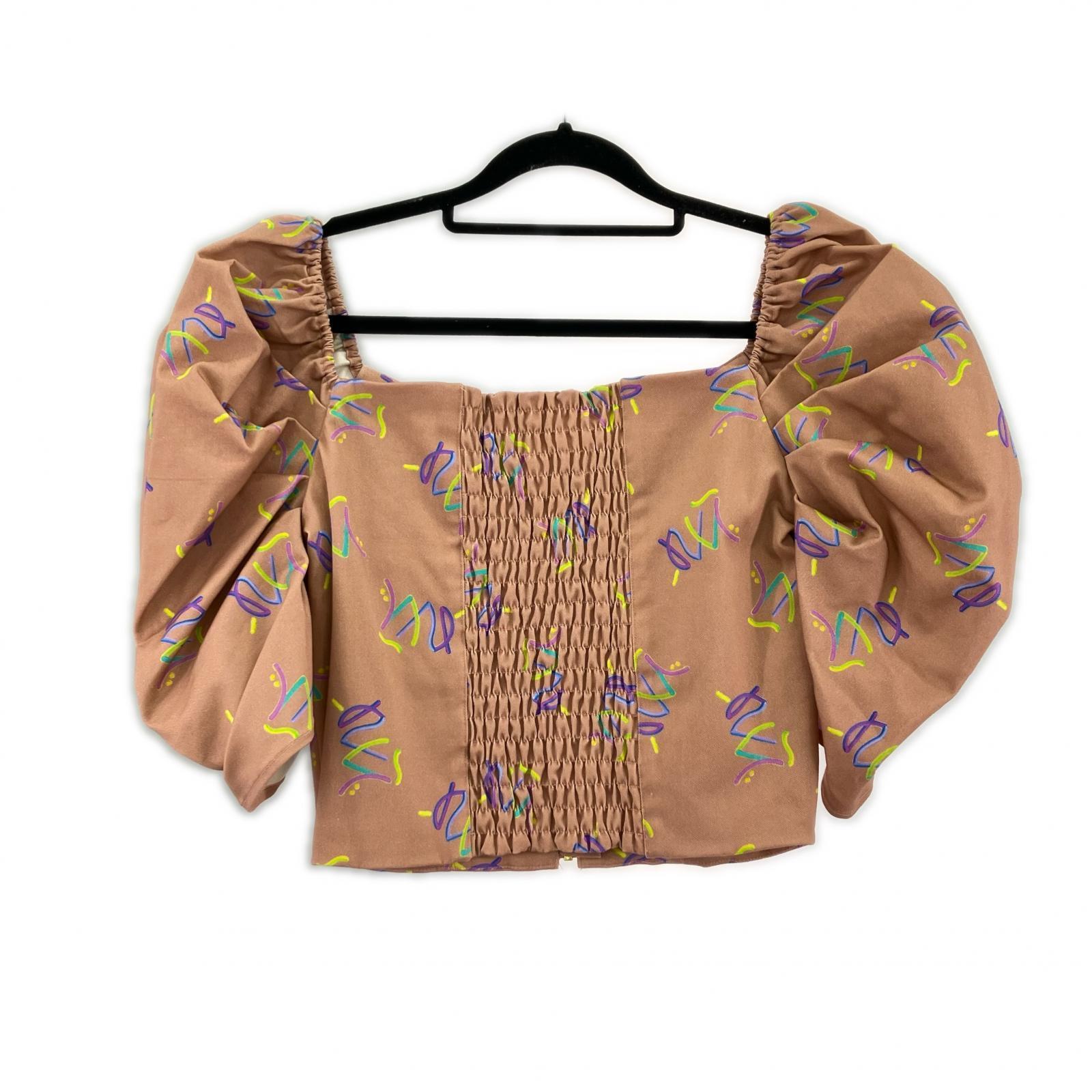 半袖Tシャツ パワーショルダートップス ピンク