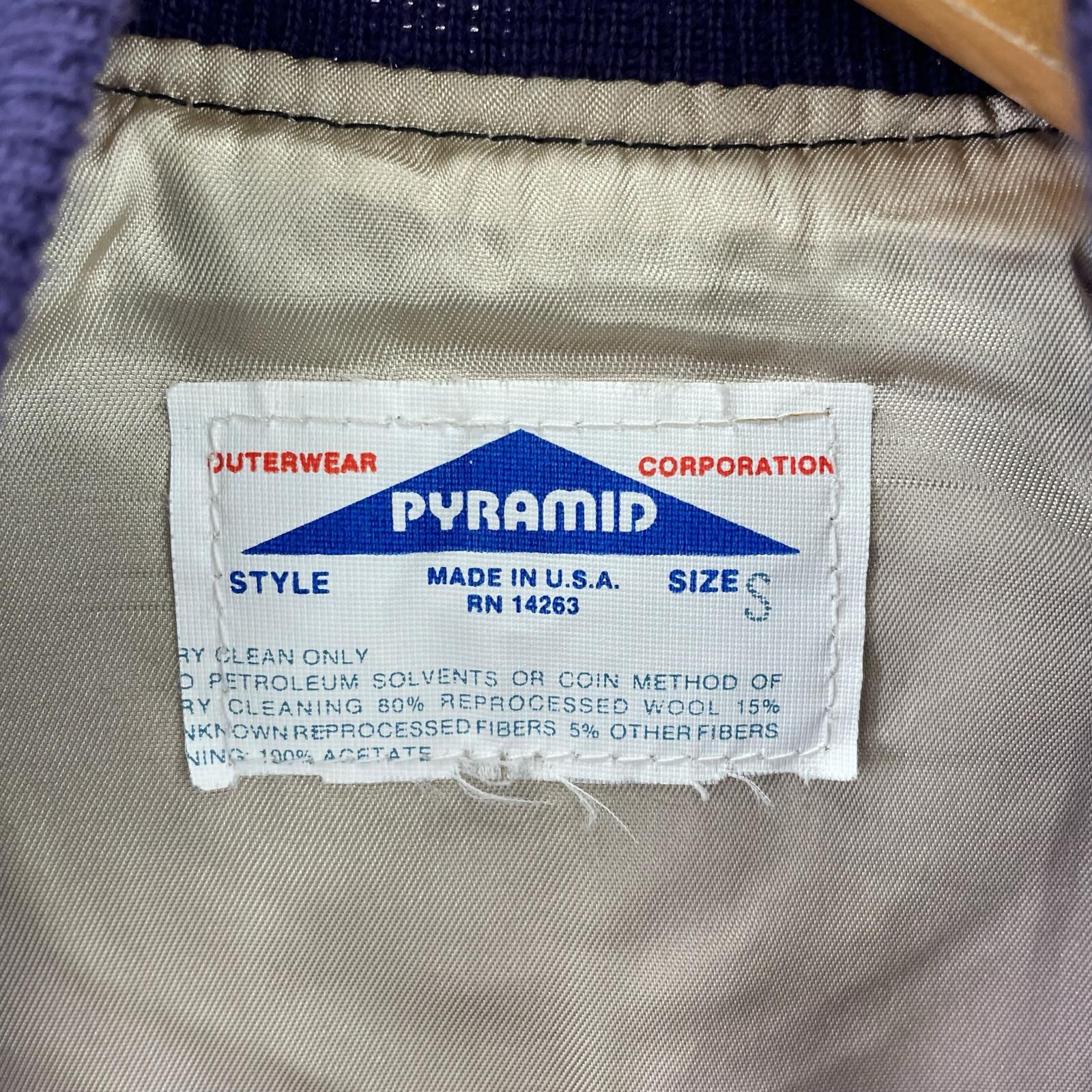 ブルゾン PYRAMID USA製 ウールスタジャン (S) S パープル