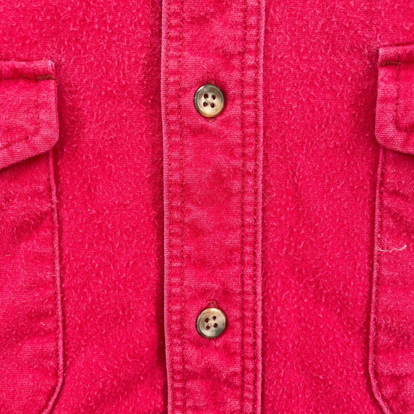 長袖シャツ 70s 無地 ネルシャツ 赤 (M) M レッド