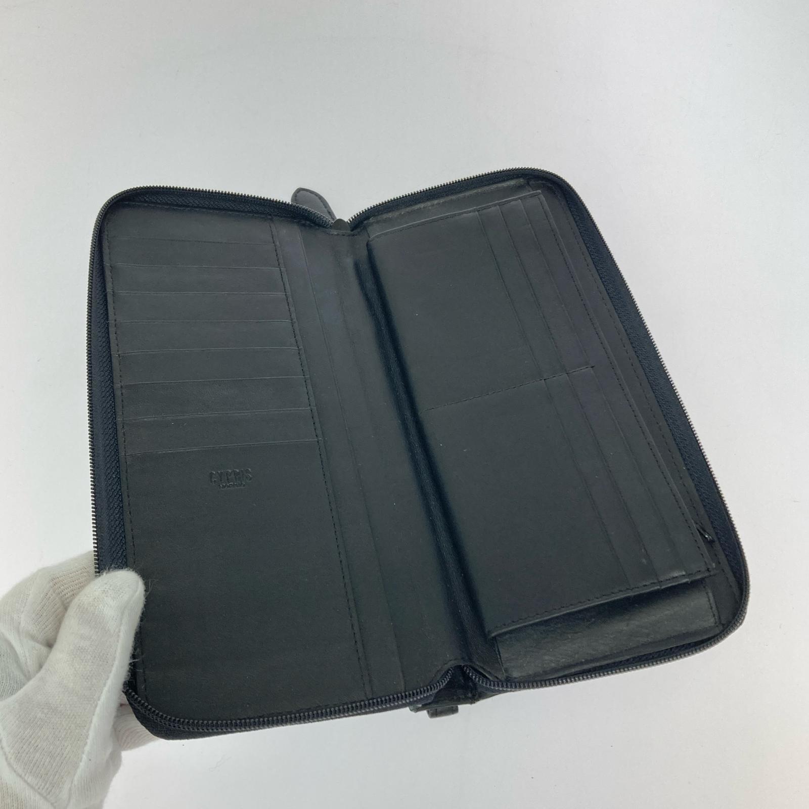 長財布 cypris ラウンドジップ ブラック