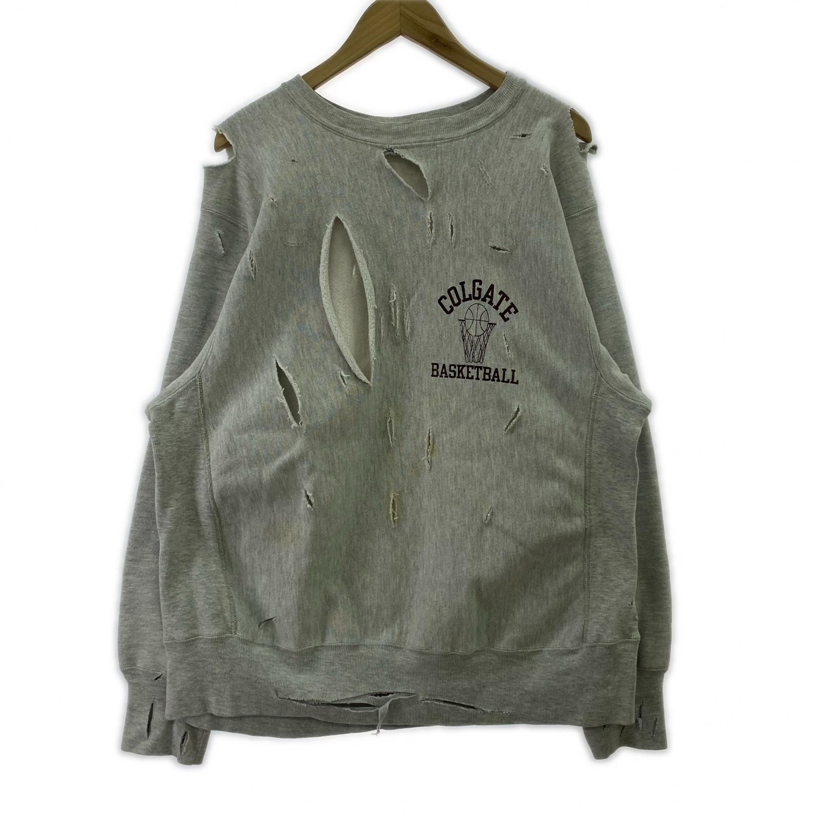 スウェット 80s RW COLGATE BASKETBALL (L) 灰 L グレー