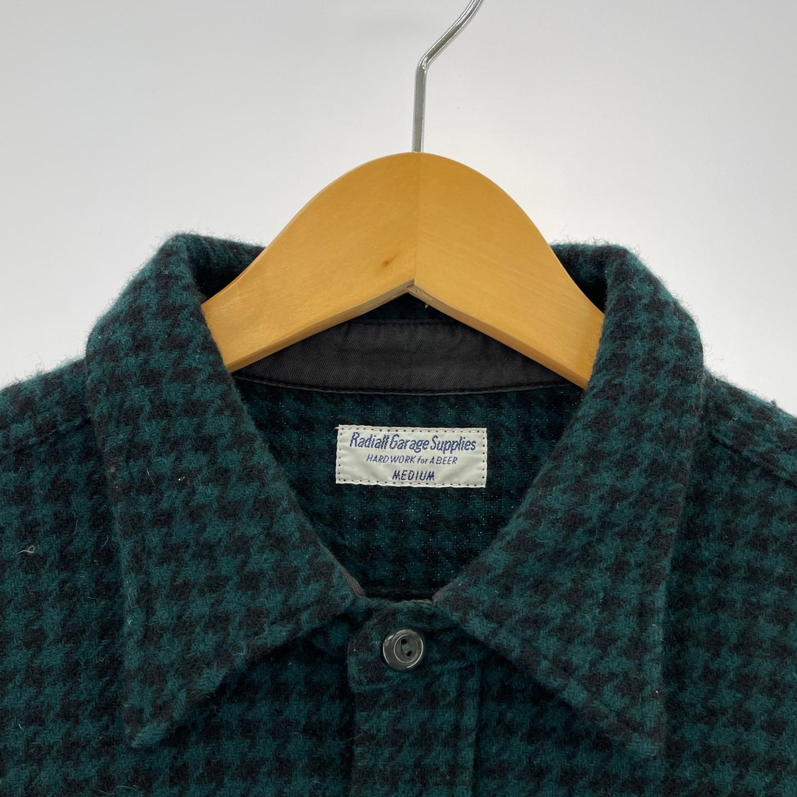 長袖シャツ 14AW BF GOOD RICH ウール 千鳥格子 (M) M グリーン