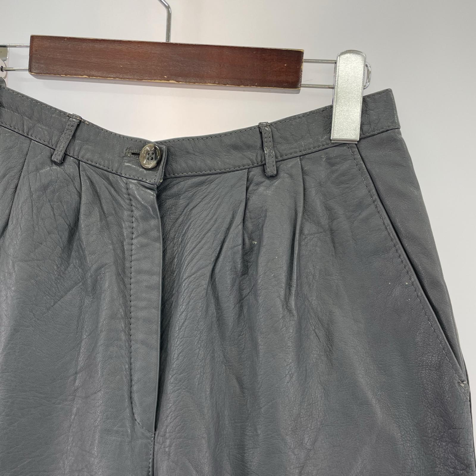 パンツ 90s レザー イタリア製 グレー