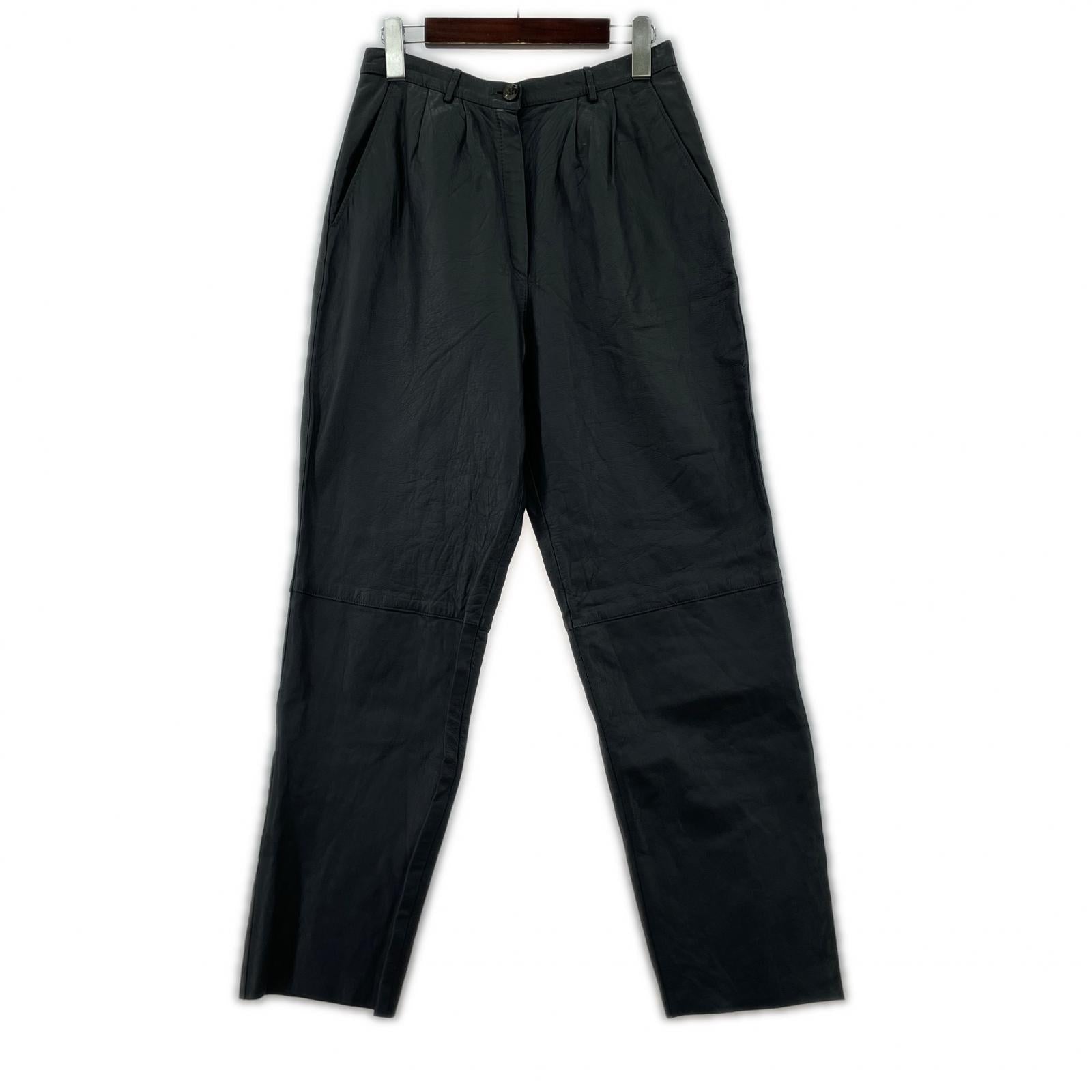 パンツ 90s レザー イタリア製 グレー