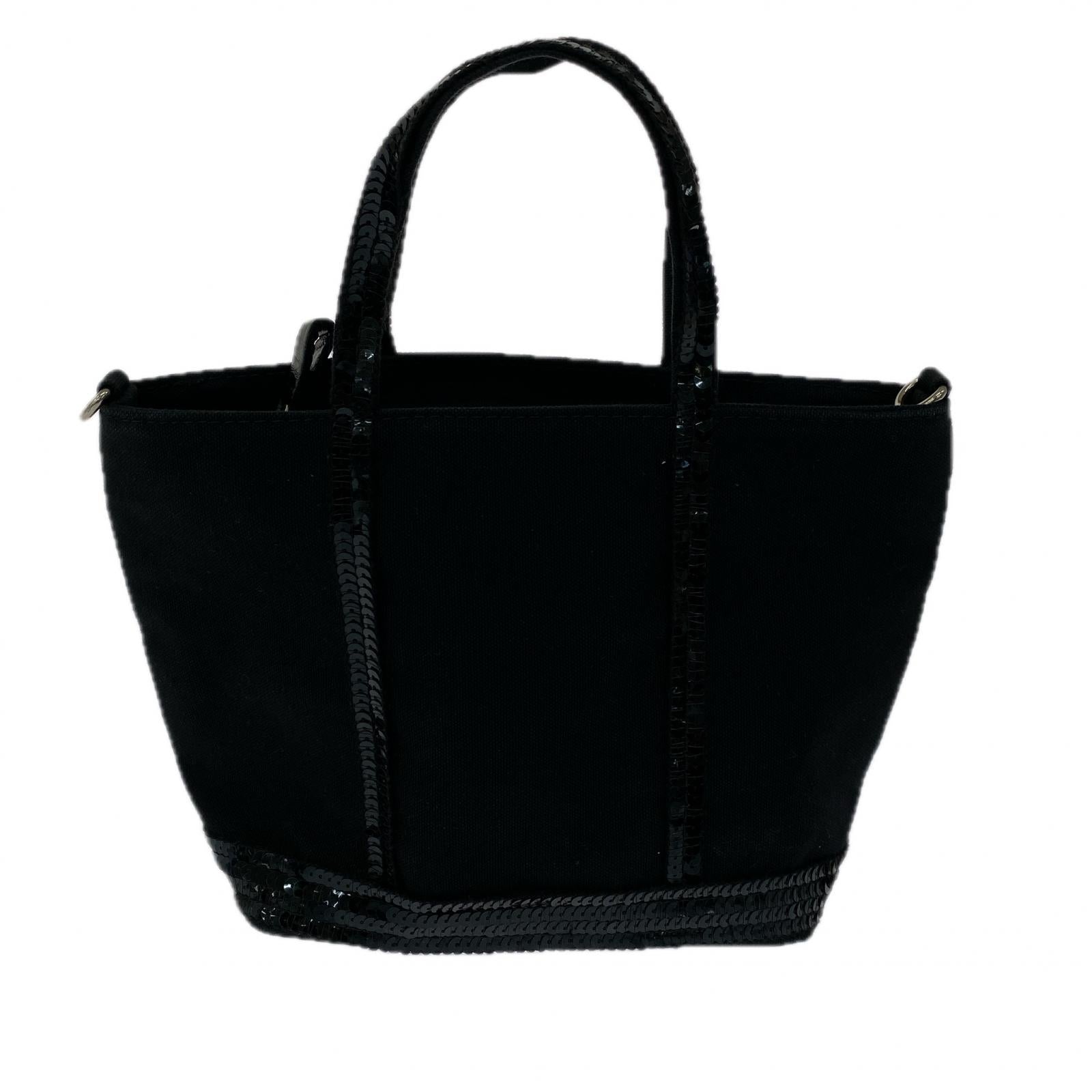 ハンドバッグ キャンバススパンコールショルダーミニ2wayトートバッグ/BLK ブラック