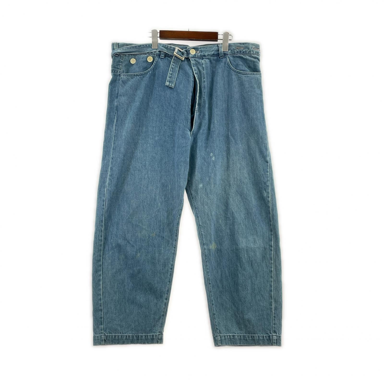 デニムパンツ アシンメトリーデニムパンツ インディゴ
