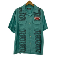 半袖シャツ HELLワッペンオープンカラーシャツ BLU (M) M