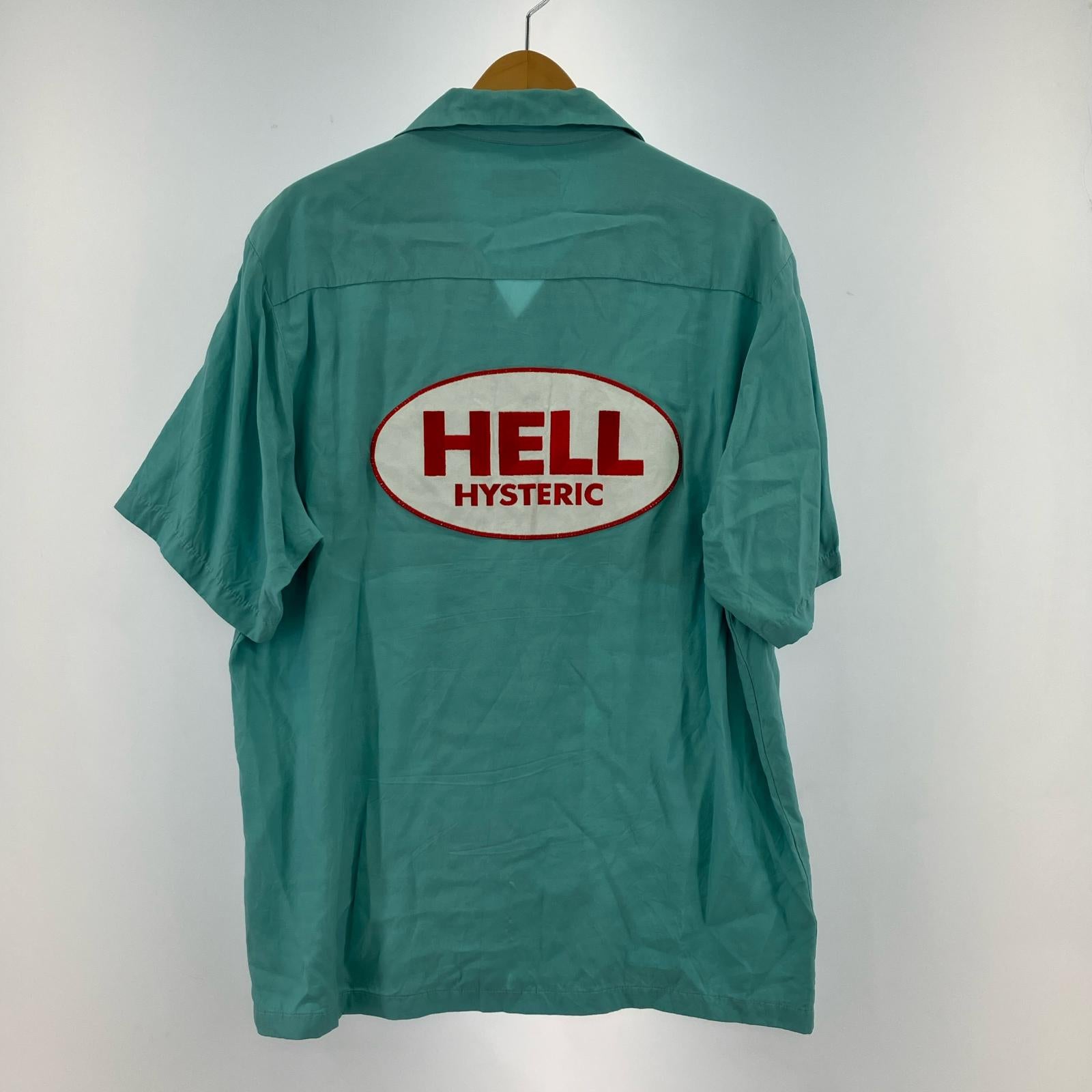 半袖シャツ HELLワッペンオープンカラーシャツ BLU (M) M