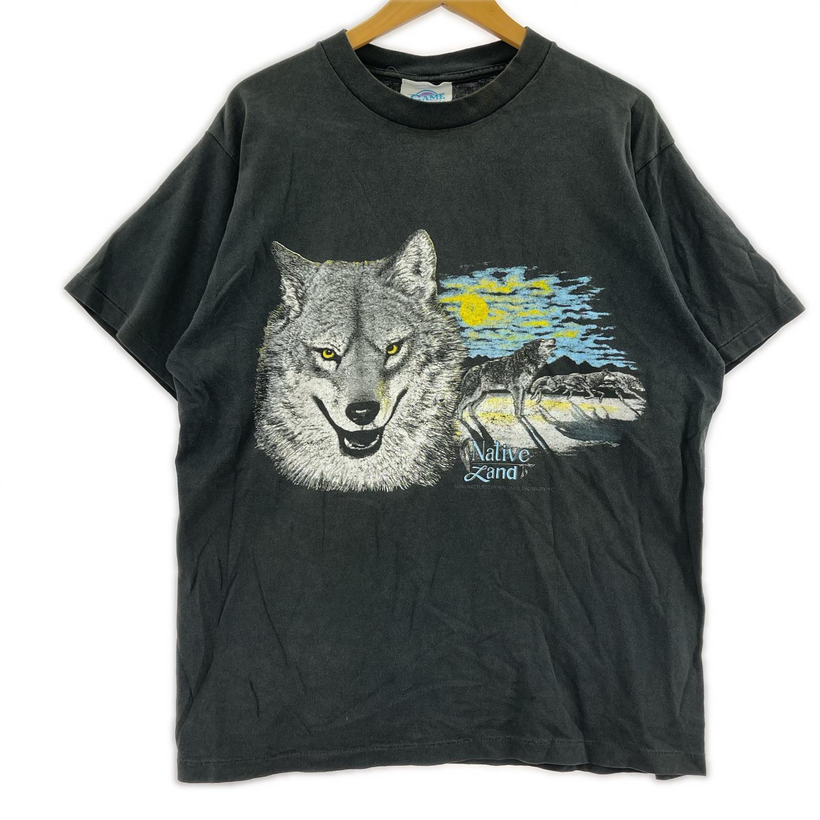 半袖Tシャツ 90s wolf tee L ブラック