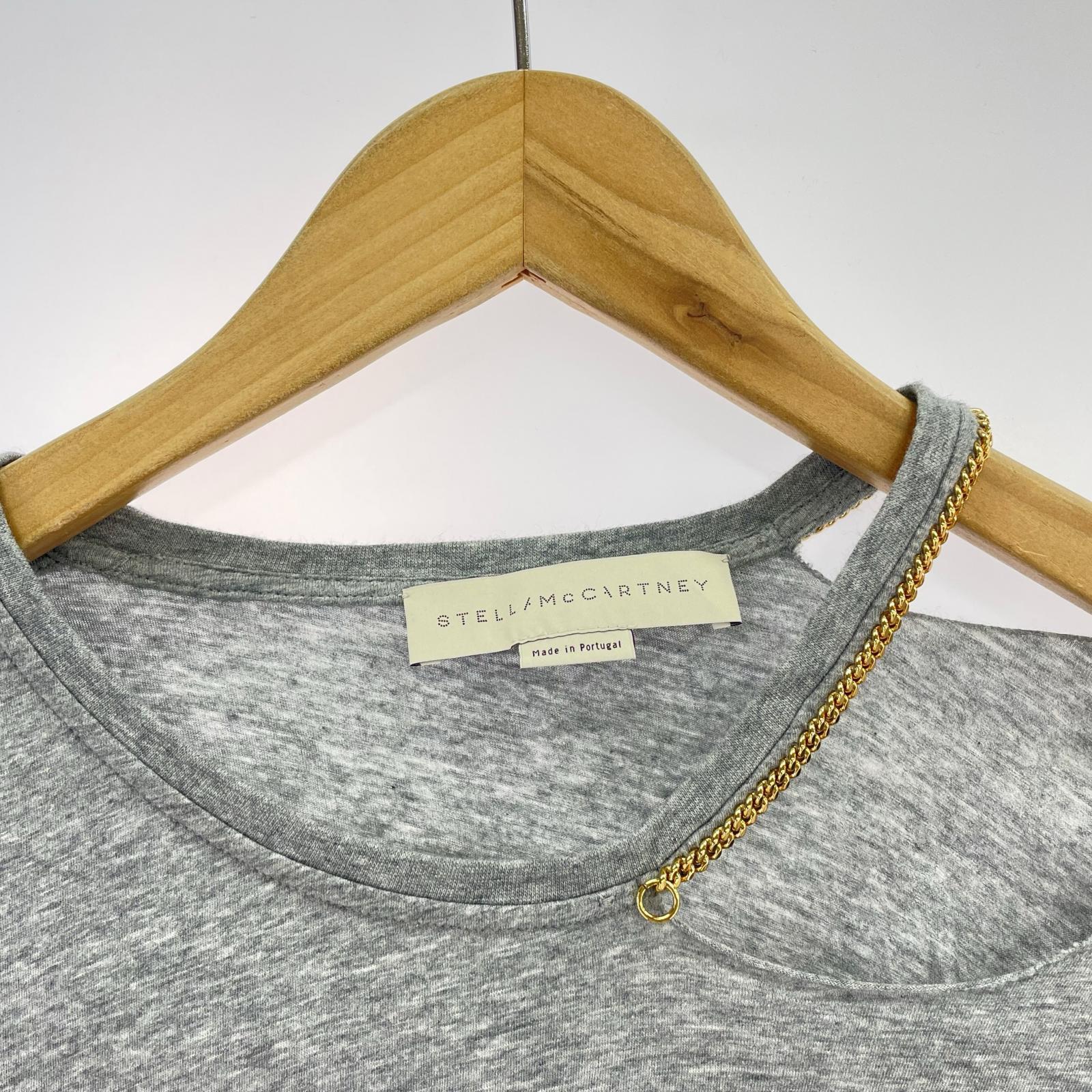 半袖Tシャツ チェーン カットアウト 灰 (40) 40 グレー