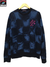 ダミエソルト ジャガードクルーネックニット XS
