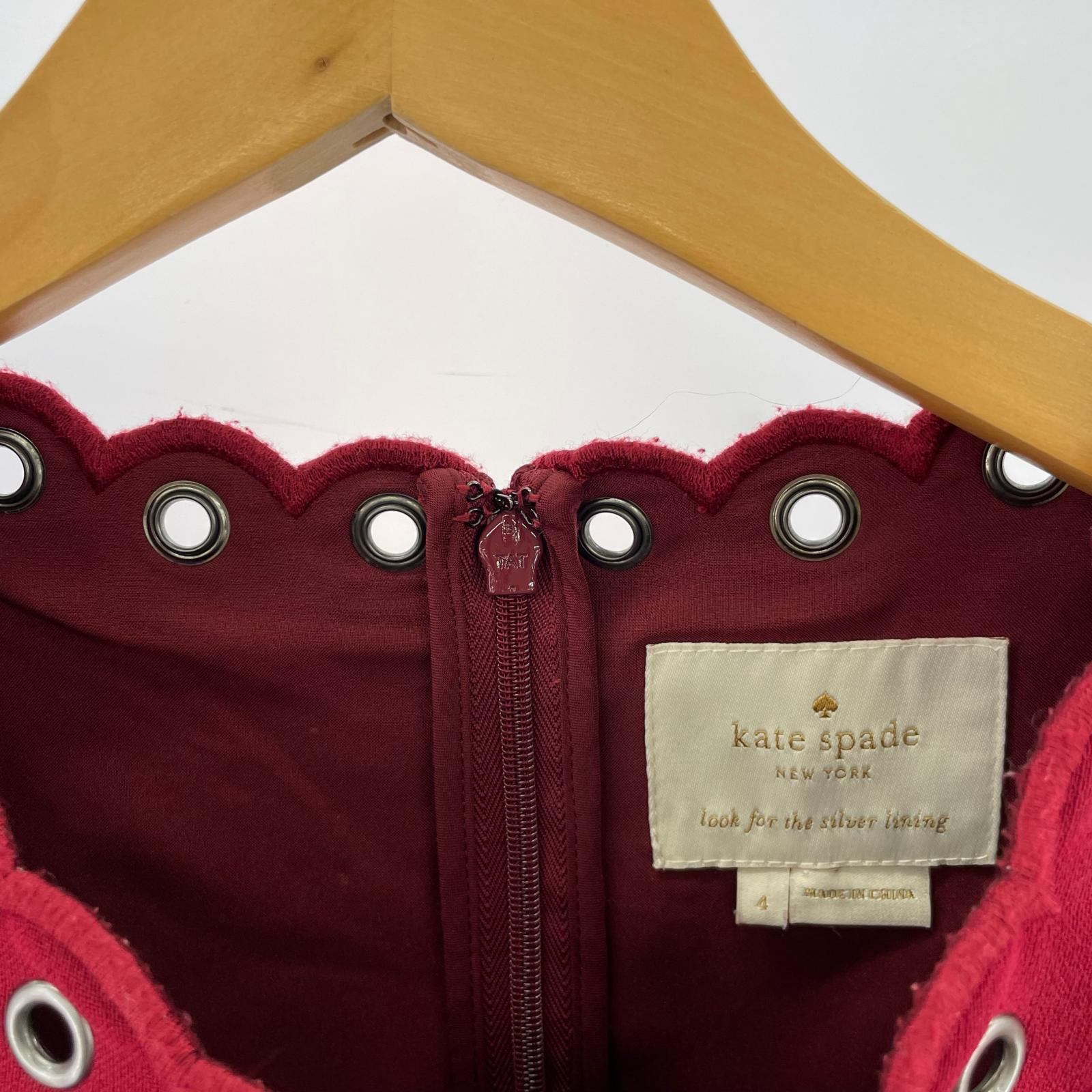 ワンピース kate spade new york 長袖ワンピース 4 レッド