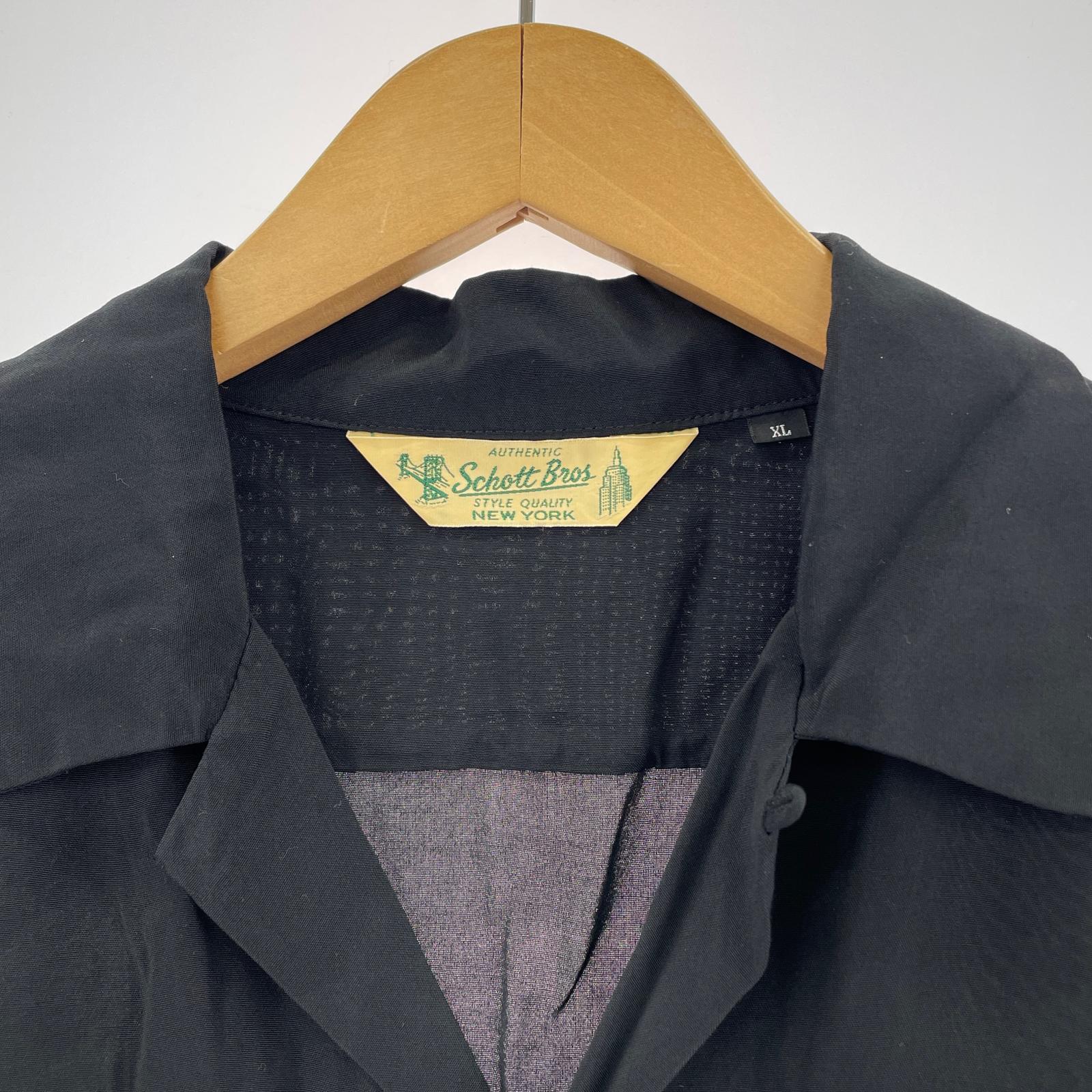 半袖シャツ schott パイナップルジュース XPJ RAYON SHIRT BEACH XL ブラック ブラック