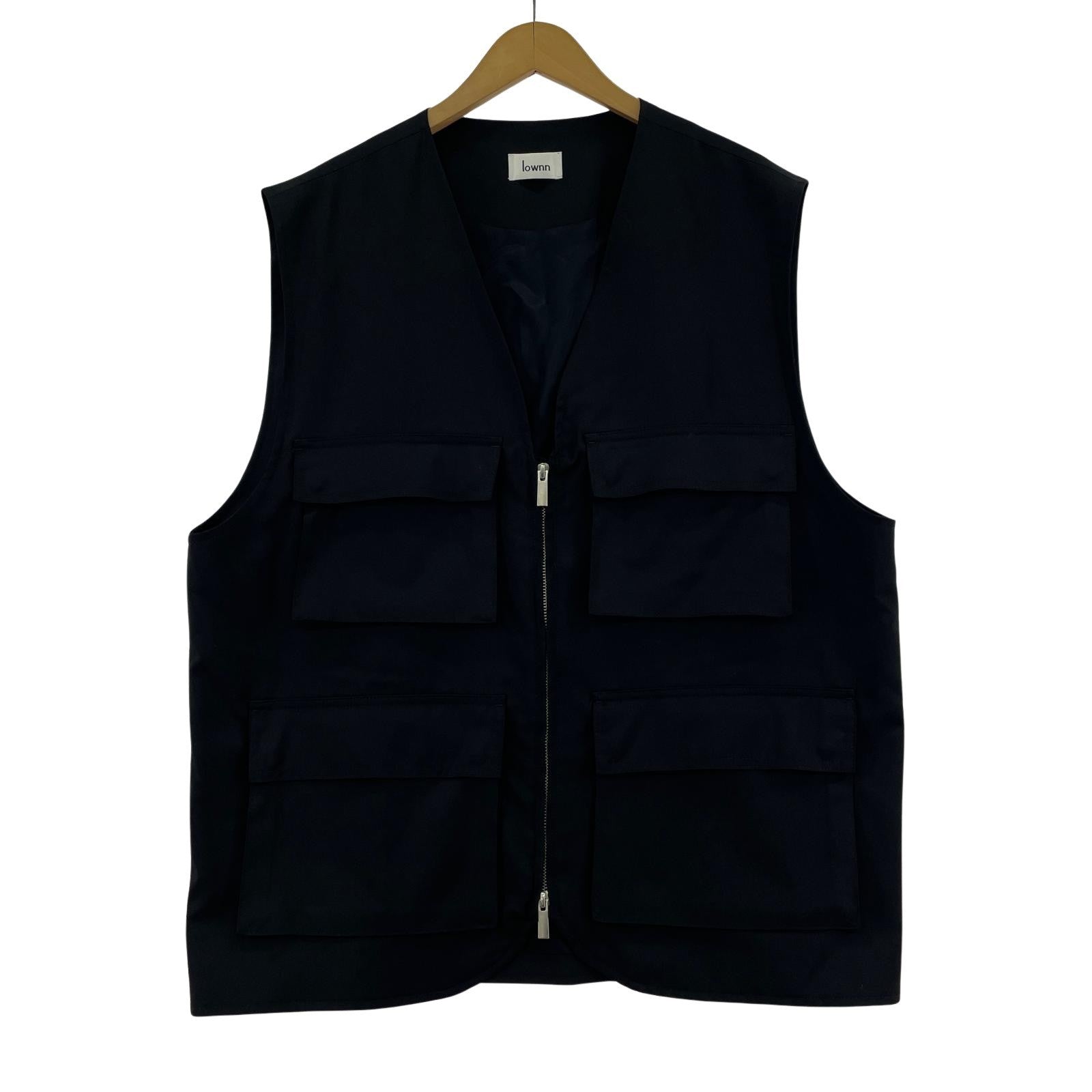 ジャケット lownn Utility Vest ウールトロピカル ユーティリティベスト 48 ブラック 48 ブラック