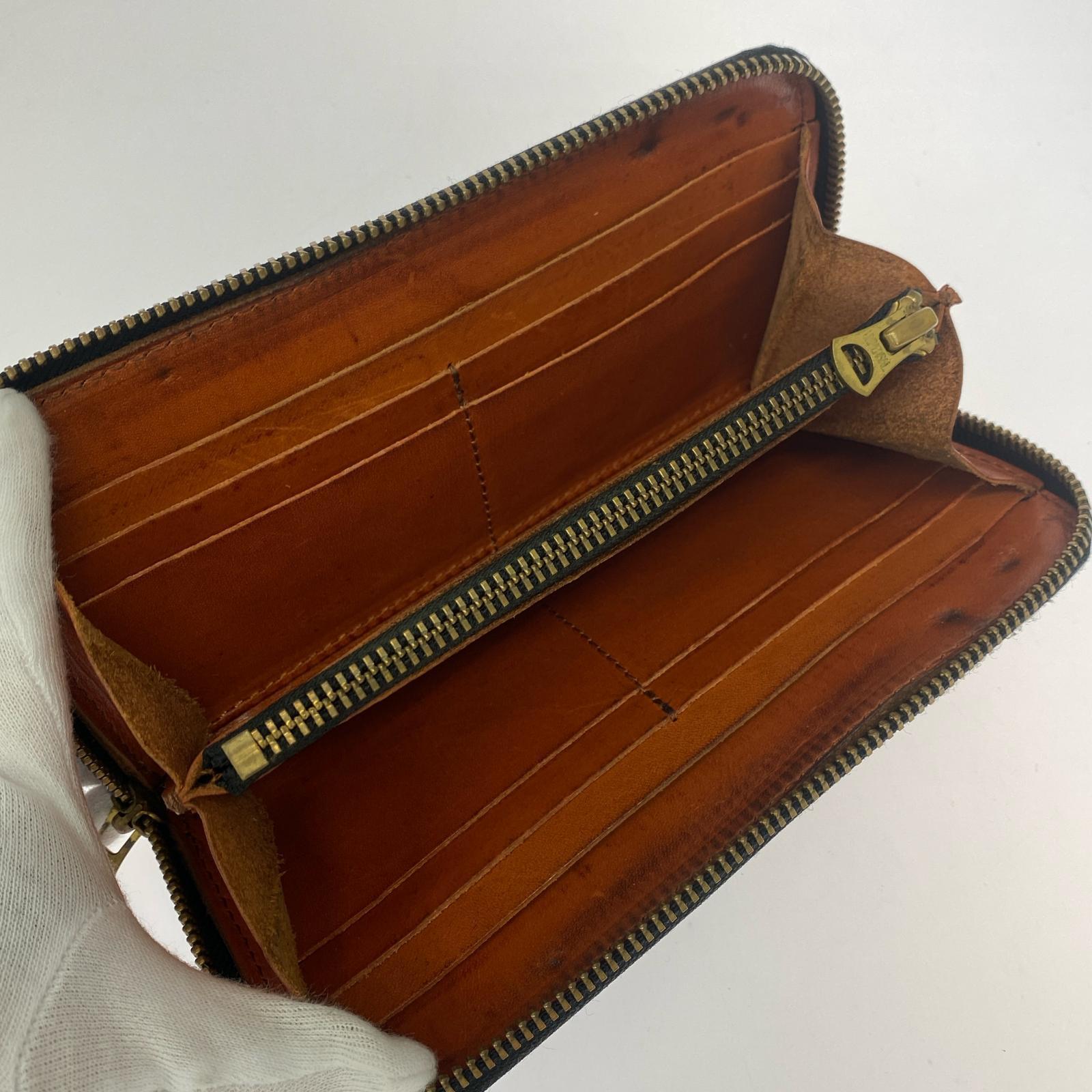 長財布 MASTER HAND レザー ラウンドファスナー 長財布 ブラック