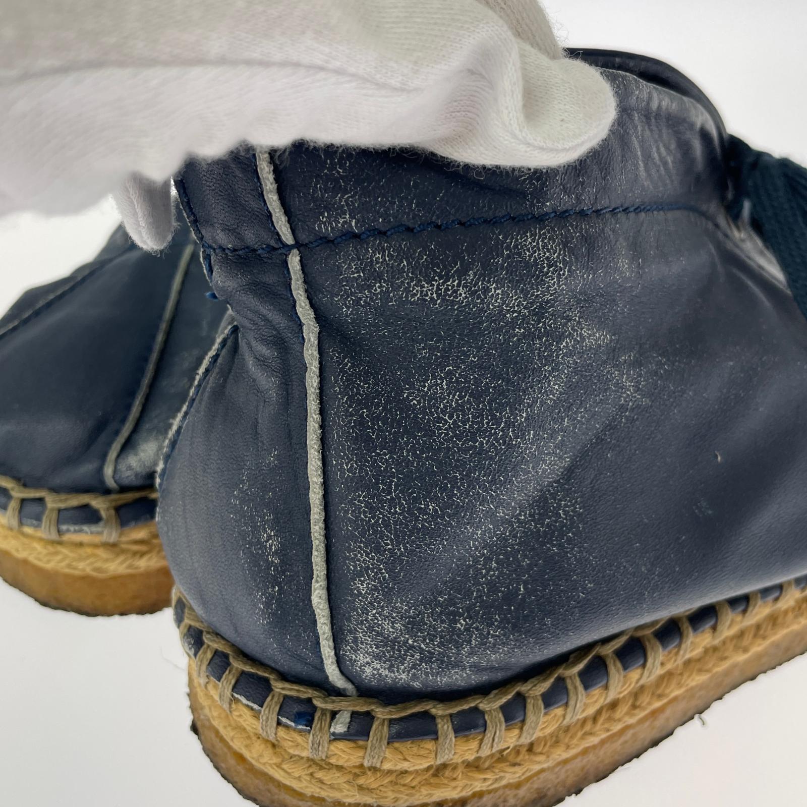 シューズ leather luster shoes M ブルー