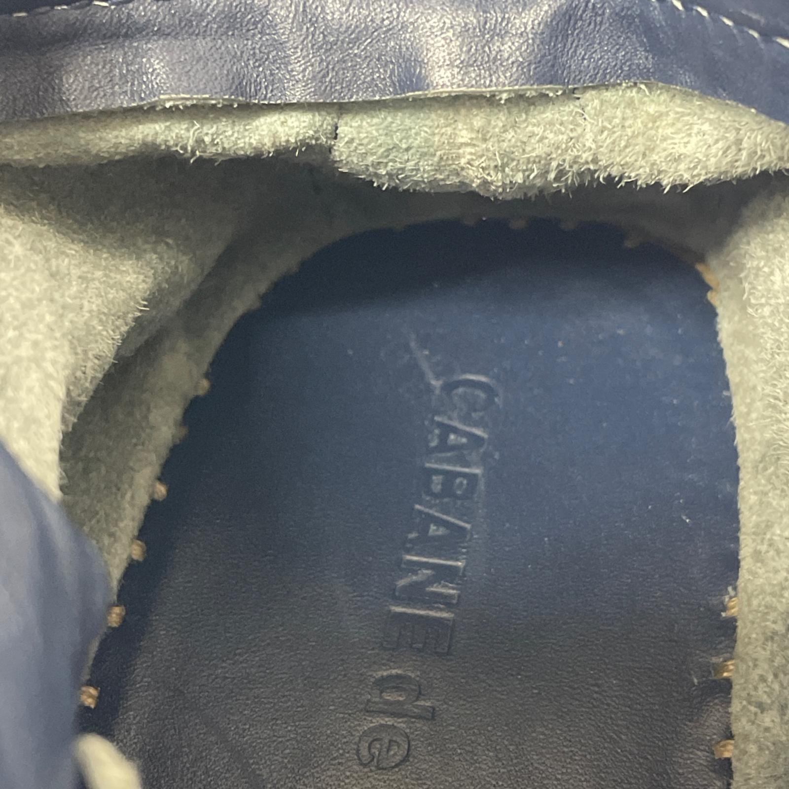 シューズ leather luster shoes M ブルー