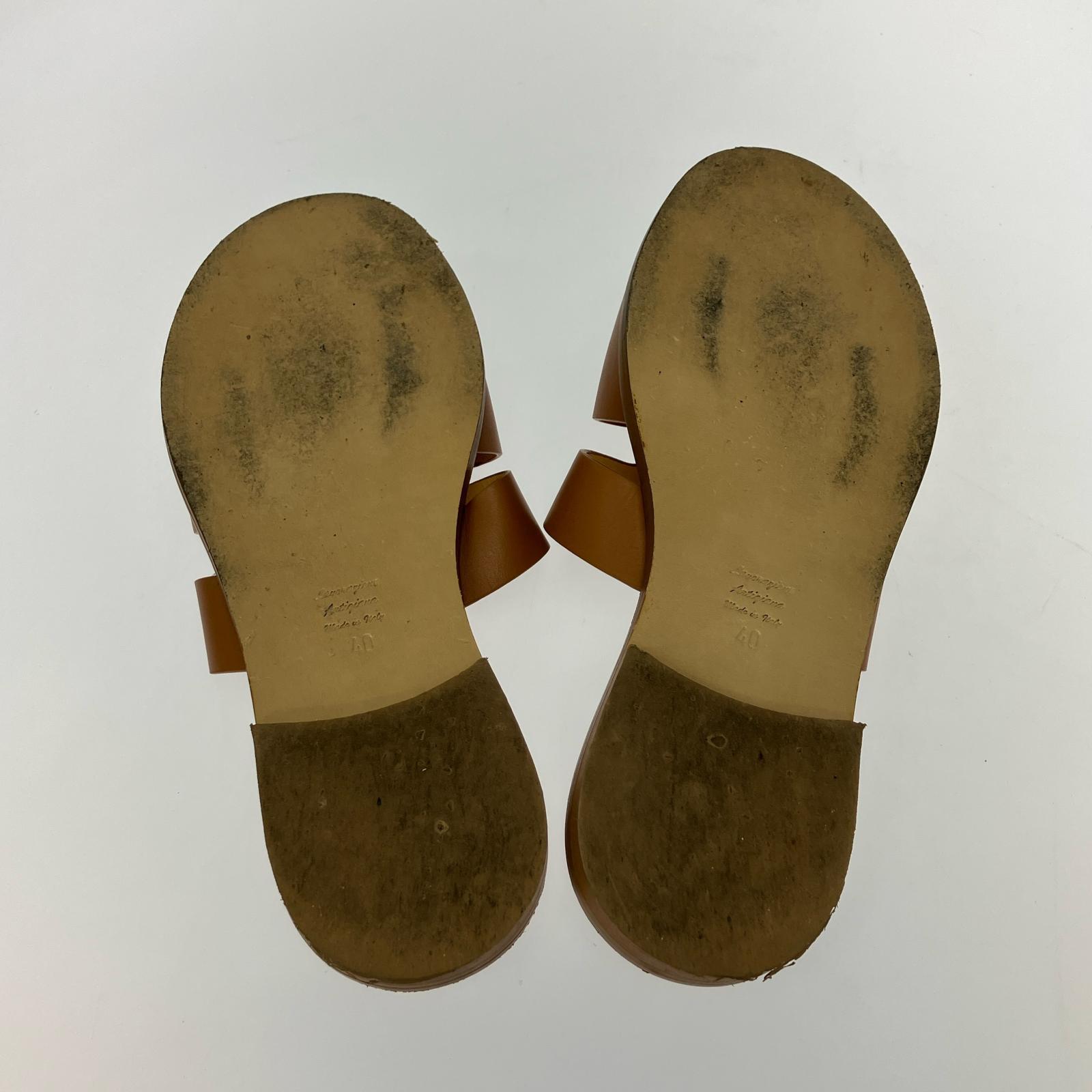 サンダル L/UCCA BEAMS F 別注 レザーサンダル 40 ベージュ