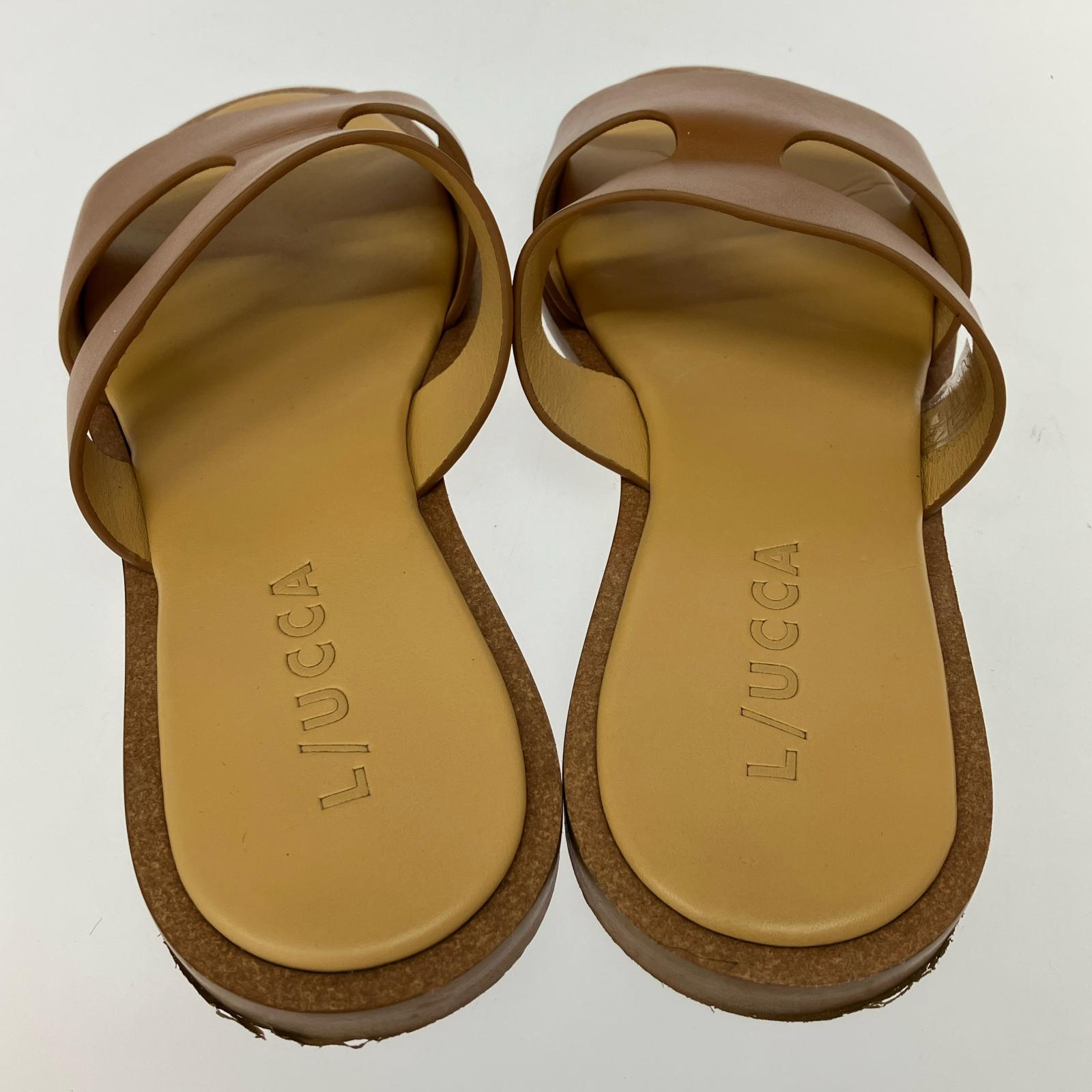 サンダル L/UCCA BEAMS F 別注 レザーサンダル 40 ベージュ