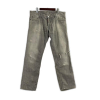 デニムパンツ ダメージ加工 デニムパンツ 50 グレー