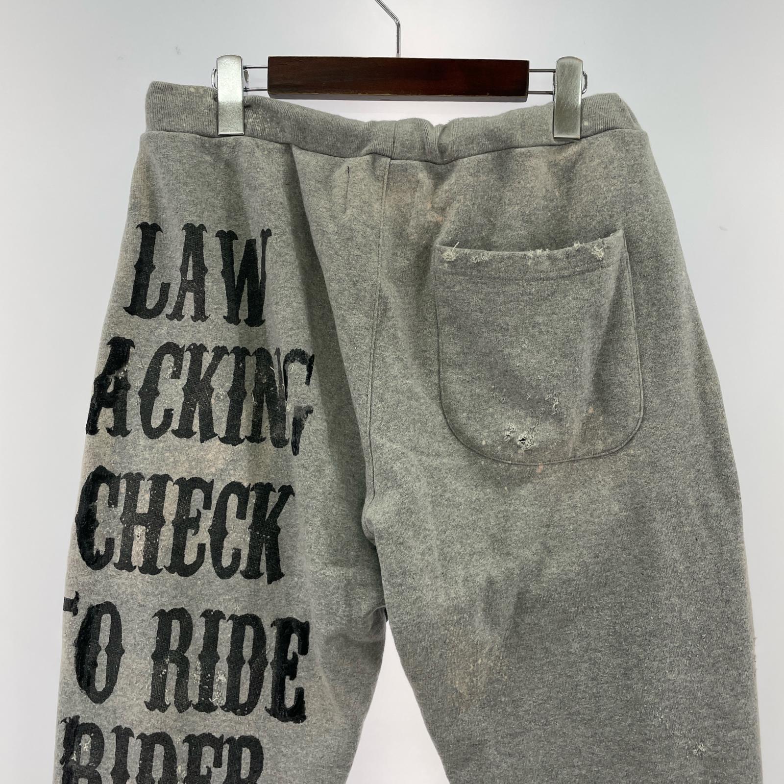 パンツ ダメージ加工スウェットパンツ GRY S S グレー