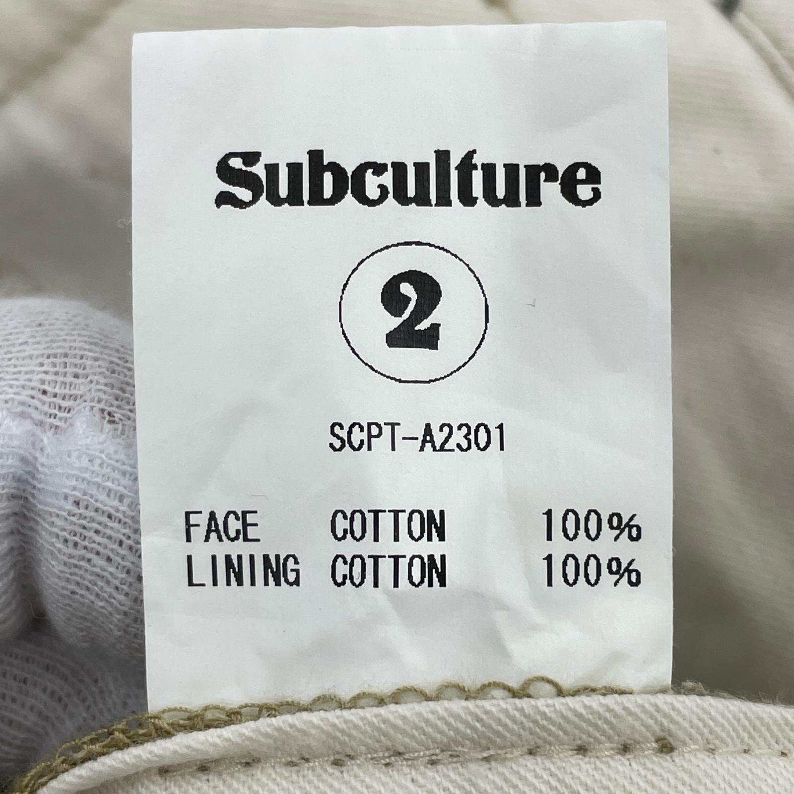 パンツ subculture CHINO PANTS チノトラウザー サイズ2 ベージュ 2 ベージュ