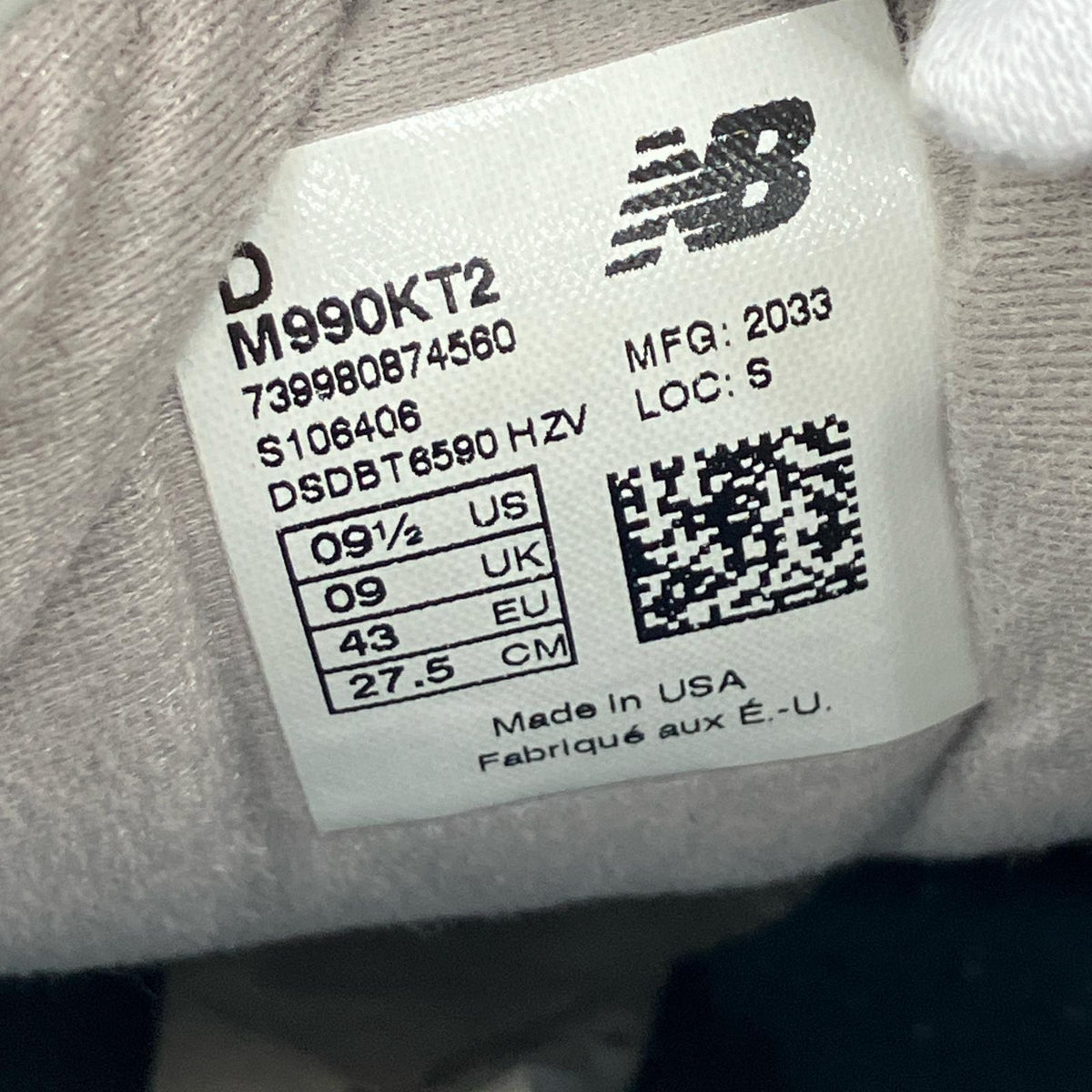 スニーカー KITH×M990KT2 27.5cm 27.5cm (US9 1/2 UK9 EU45) グレー