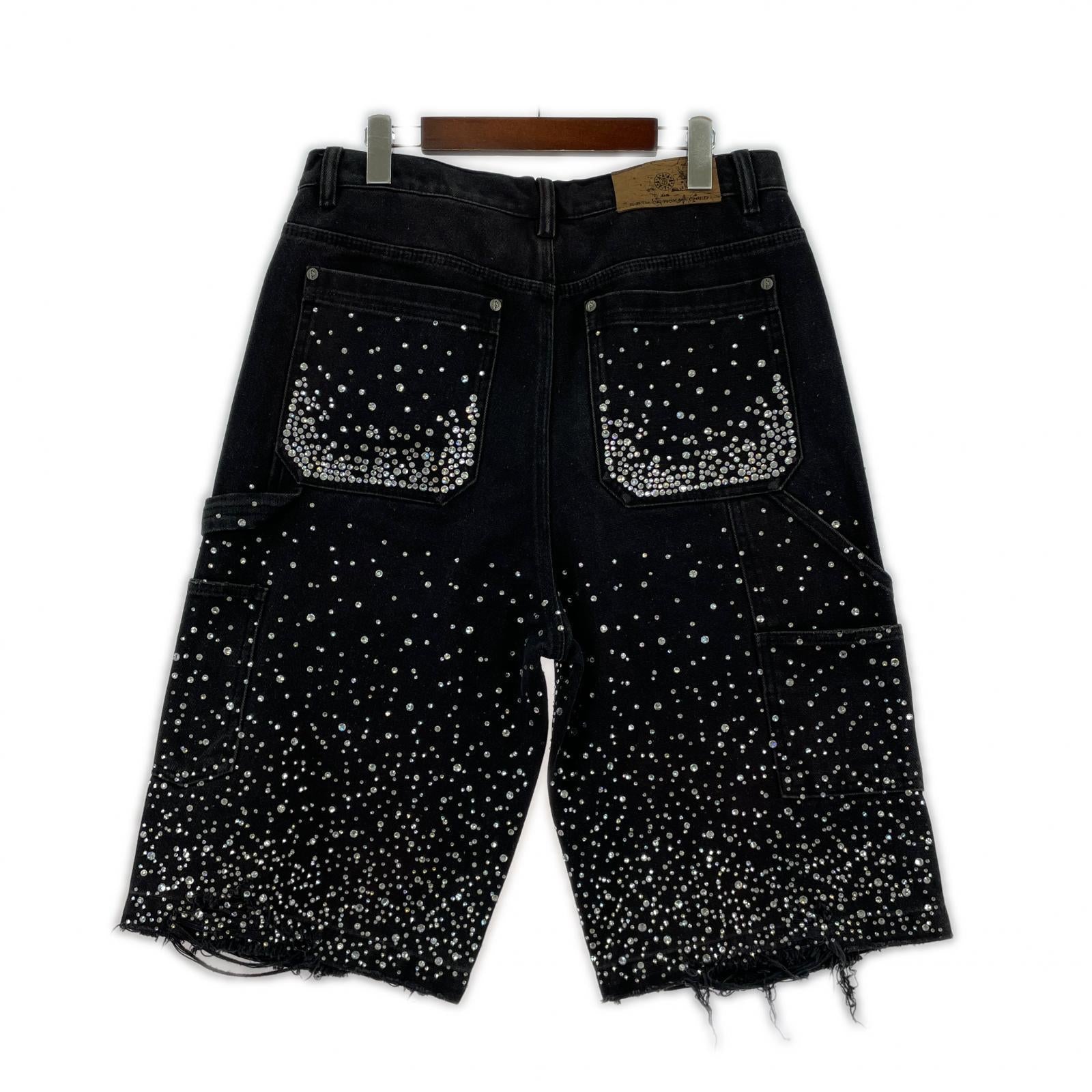 ショートパンツ BIRTH OF ROYAL CHILD rhinestone shorts ブラック
